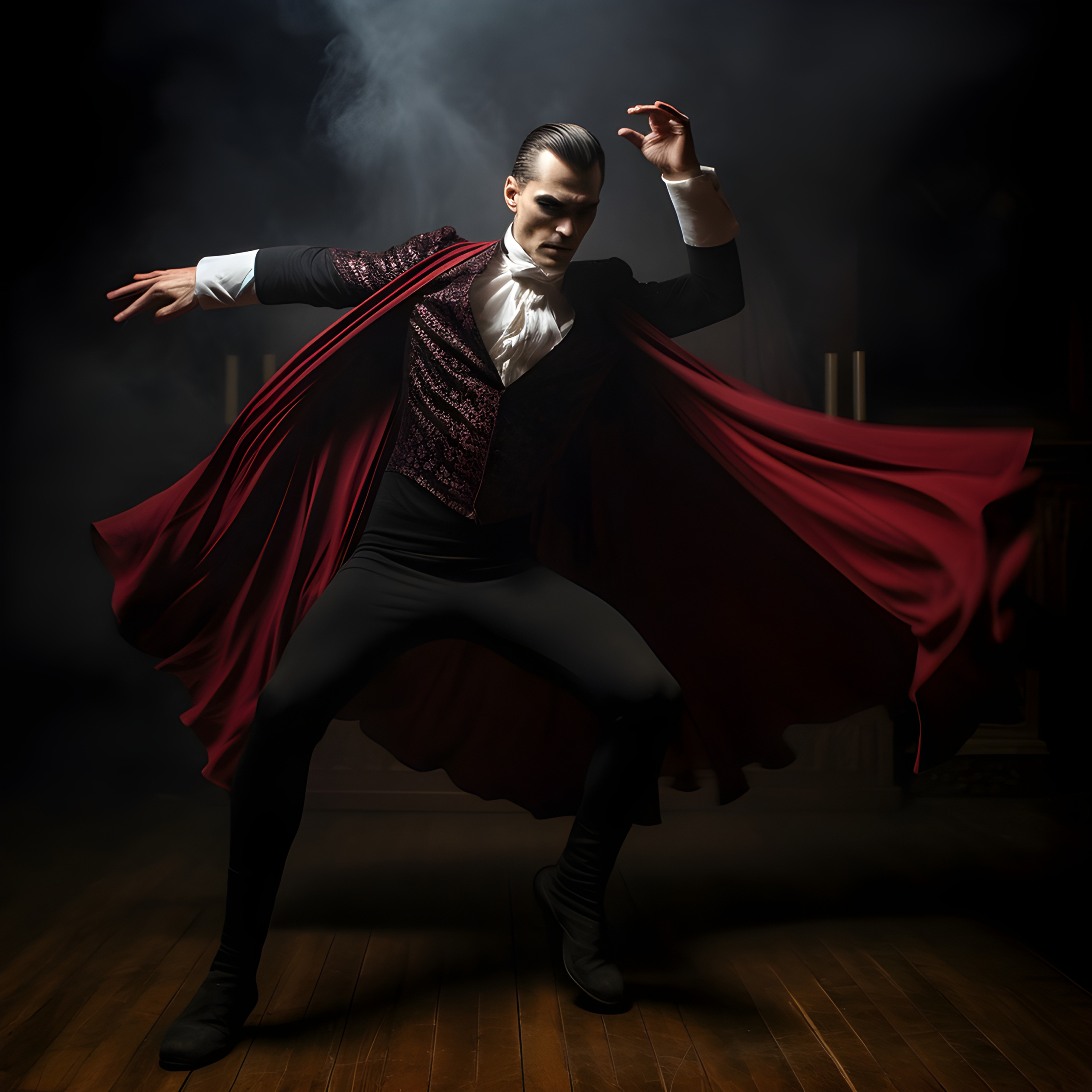 Dracula doing the Transylvania twist at a halloween party