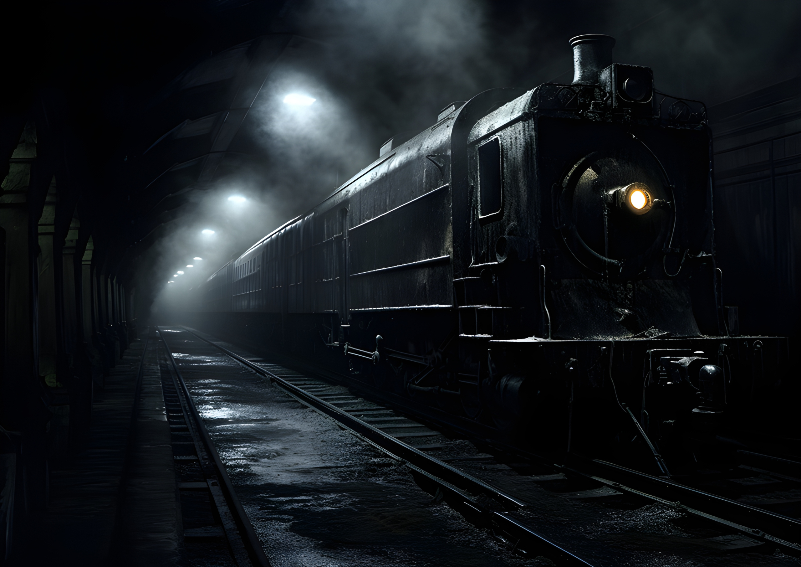 Spooky abandoned train