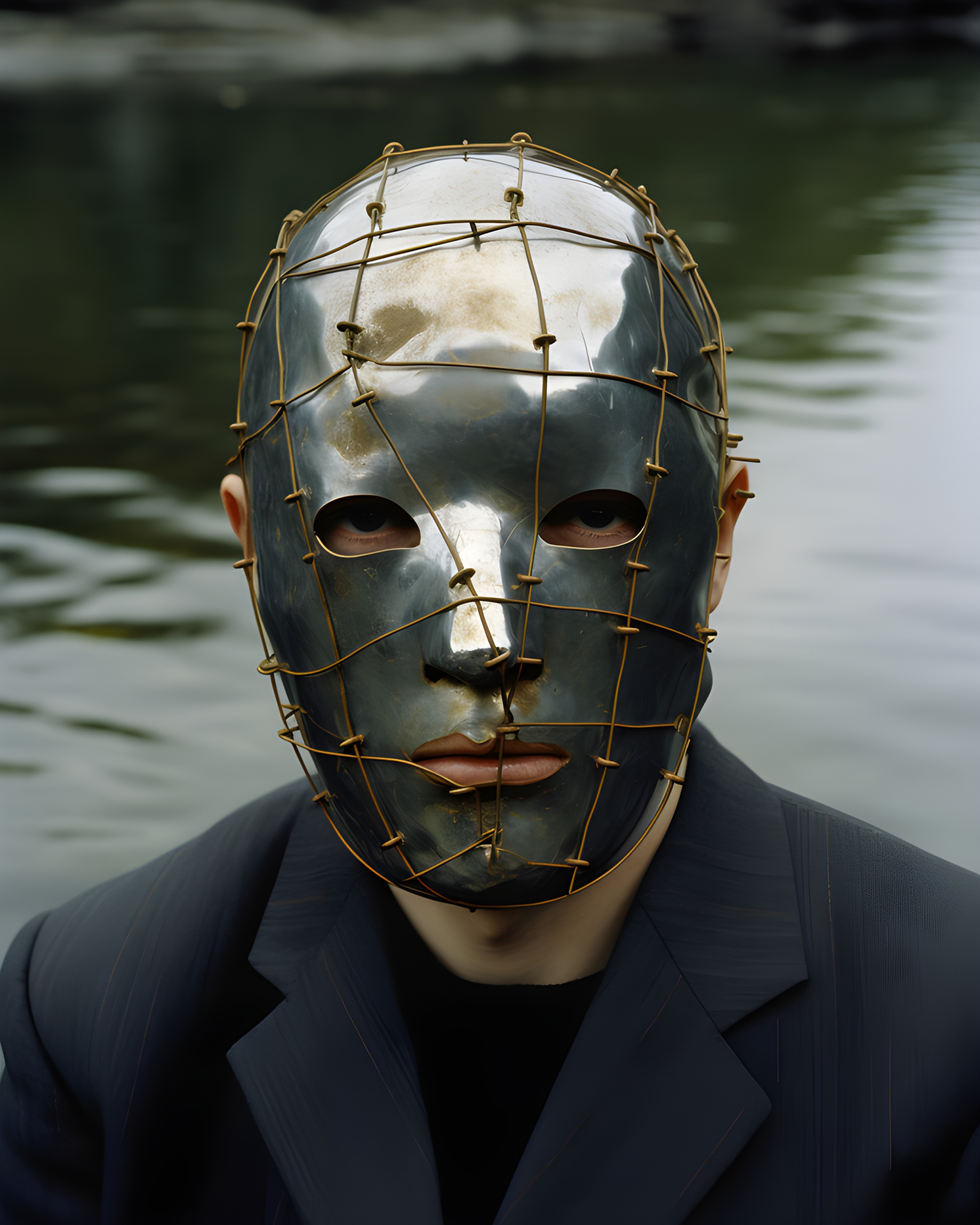 A handmade metal mask