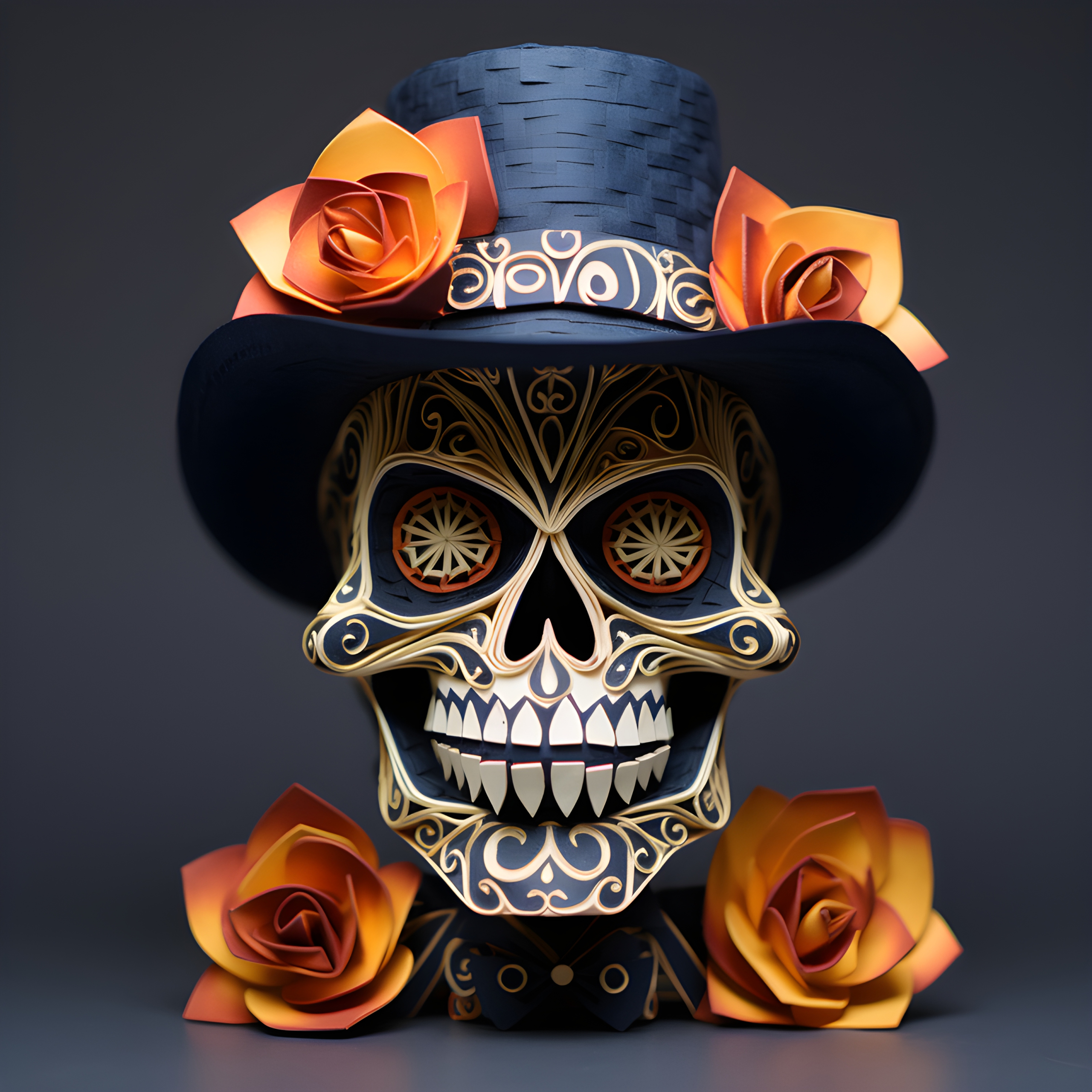 Skull ready to celebrate day of the dead