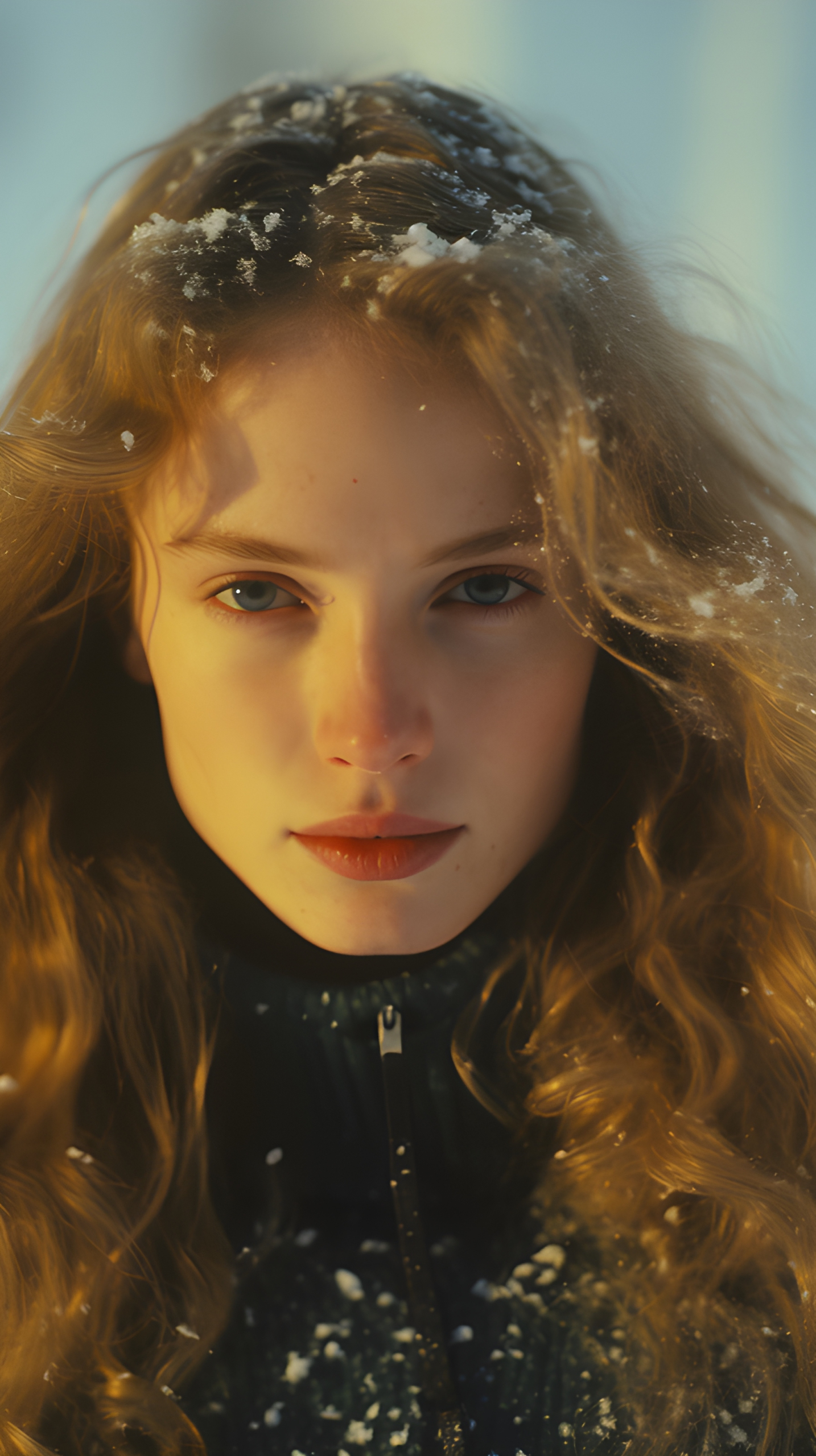 A woman in the snowy weather