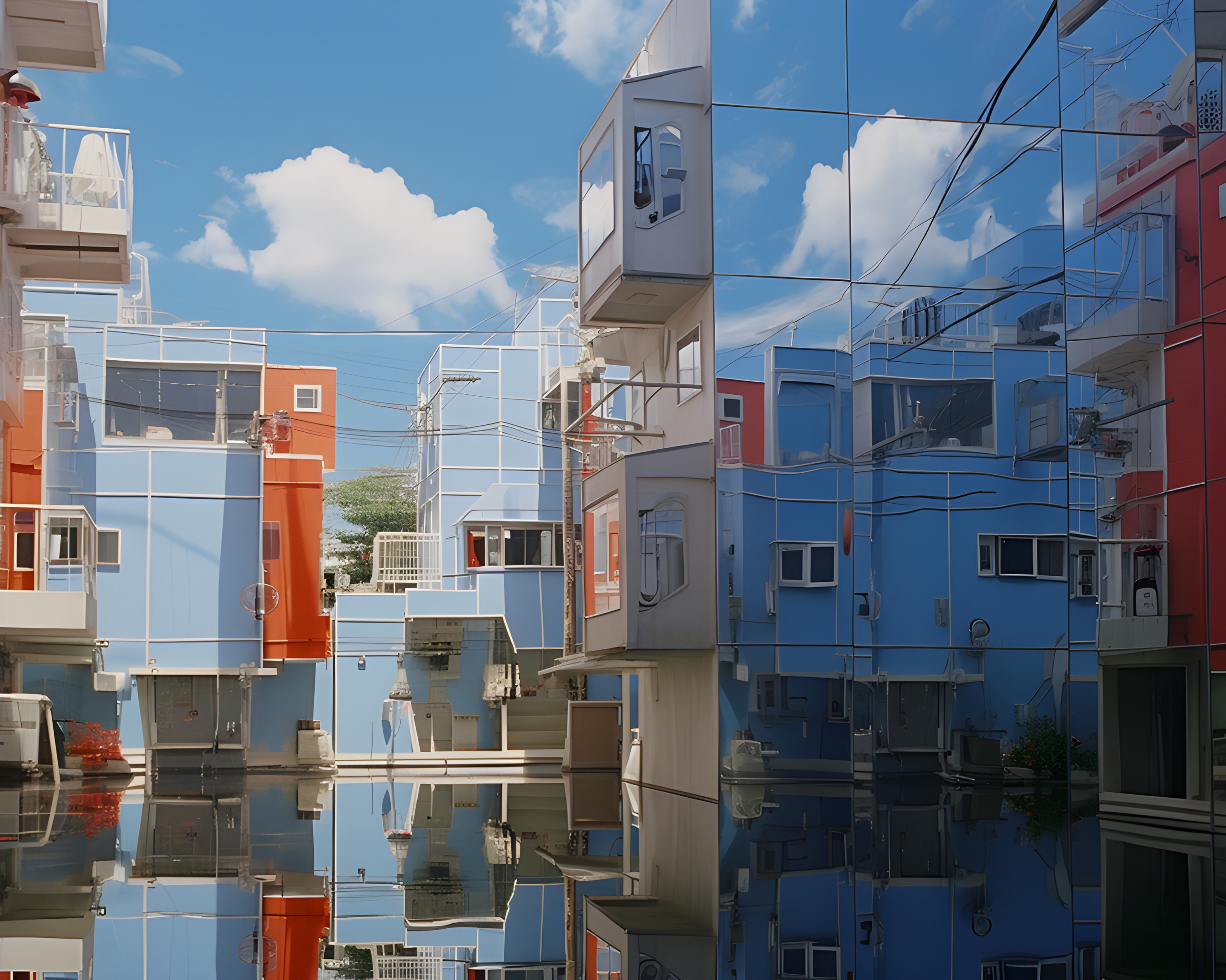 Architecture mirror illusion