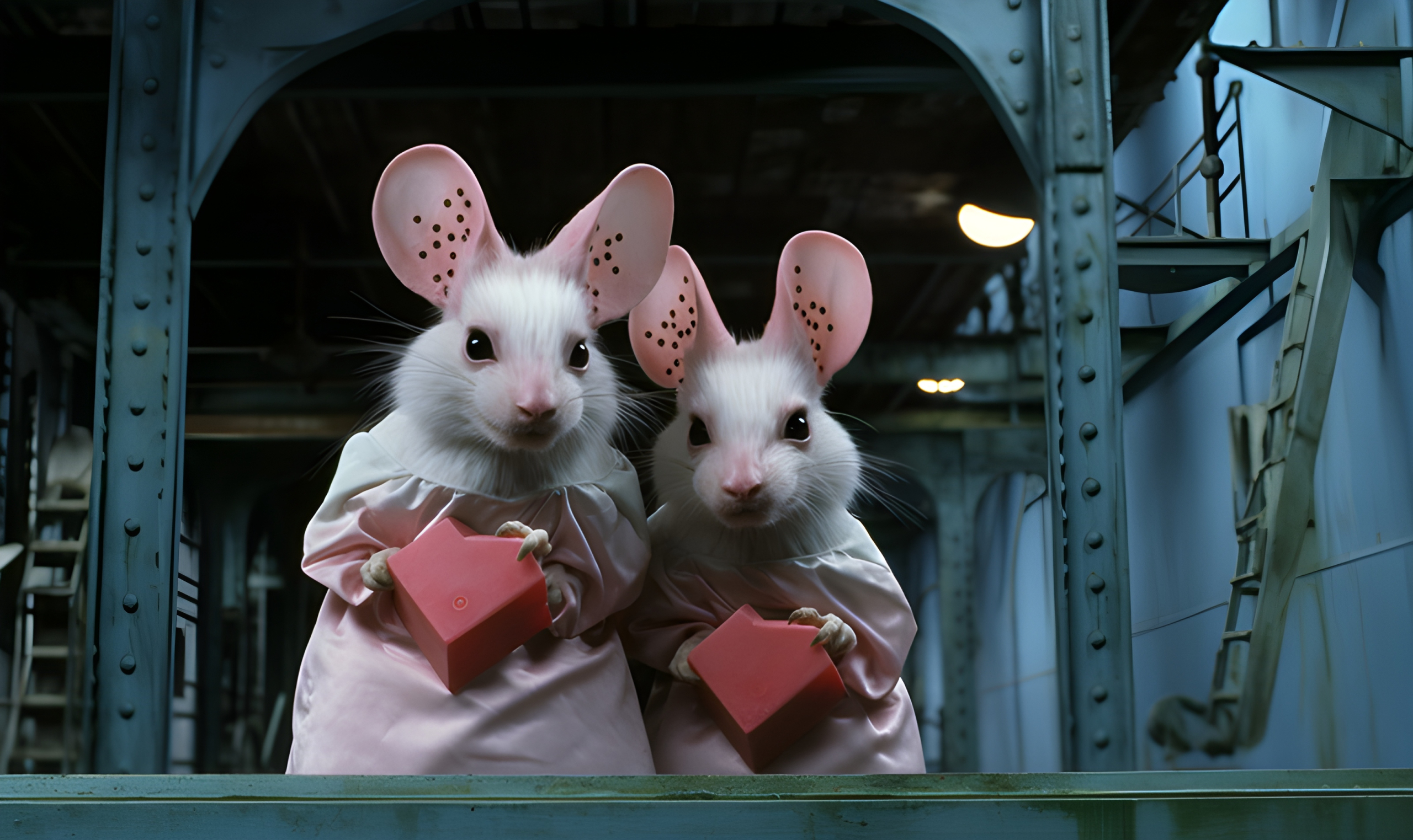 Conniving mice staring you down