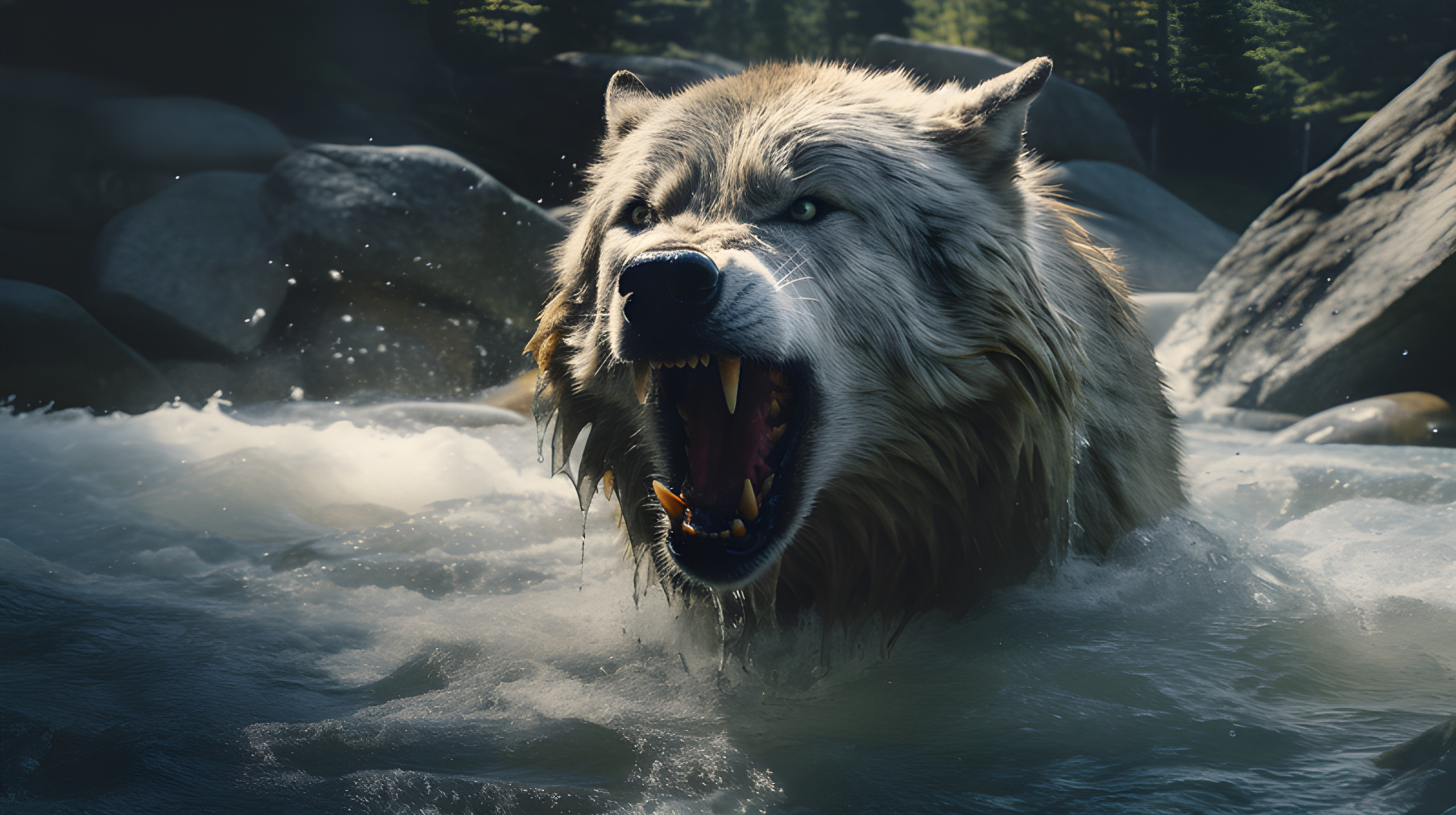 Wet wolf