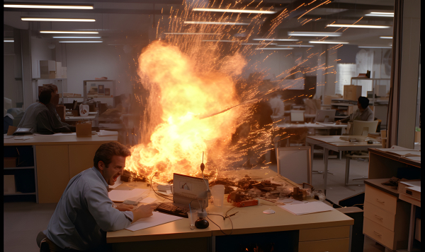 Desk Explode A designer's desk being blown up - Impossible Images - Unique stock ...
