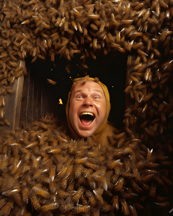 Getting a bit too excited in a beehive Impossible Images Unique