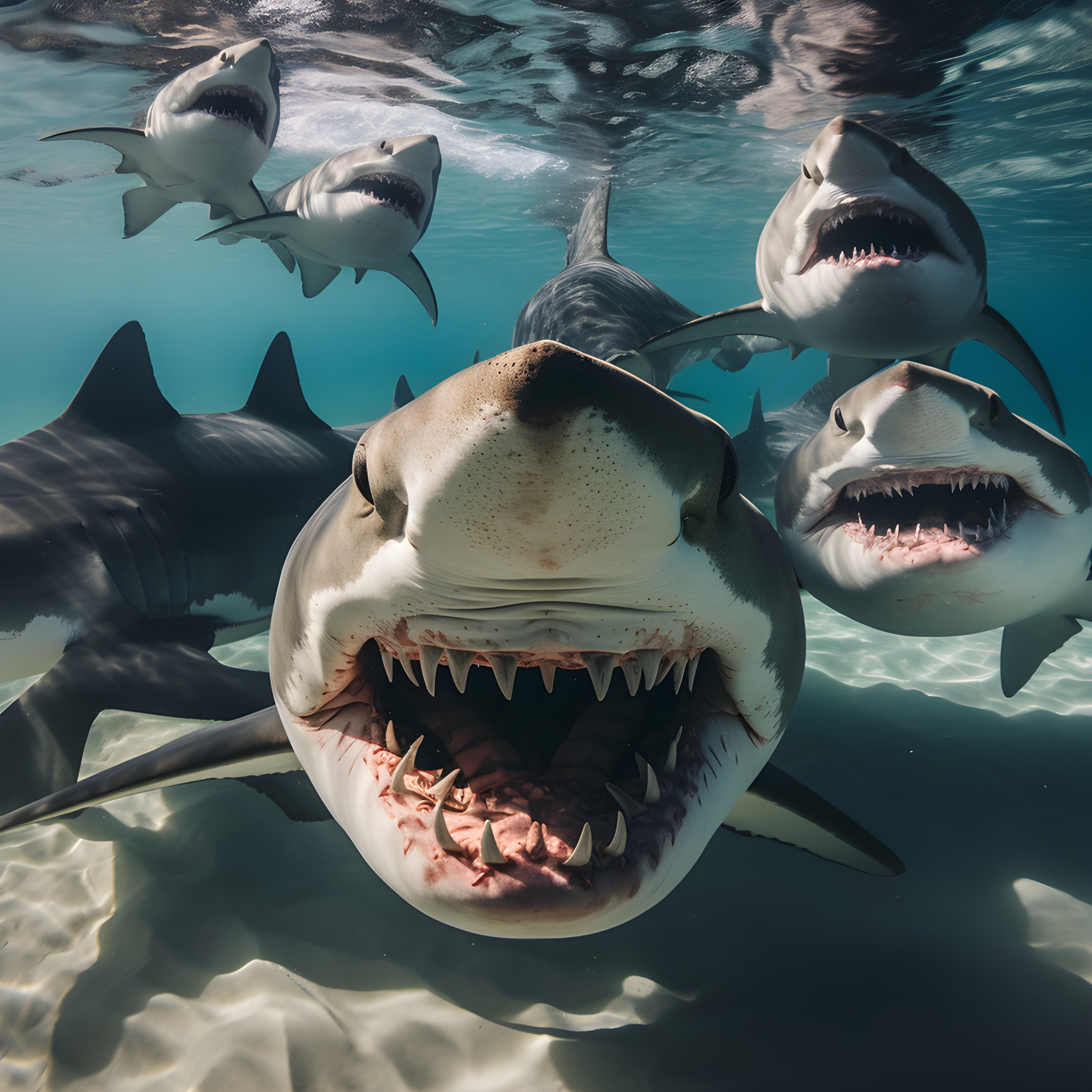 Sharks taking a selfie