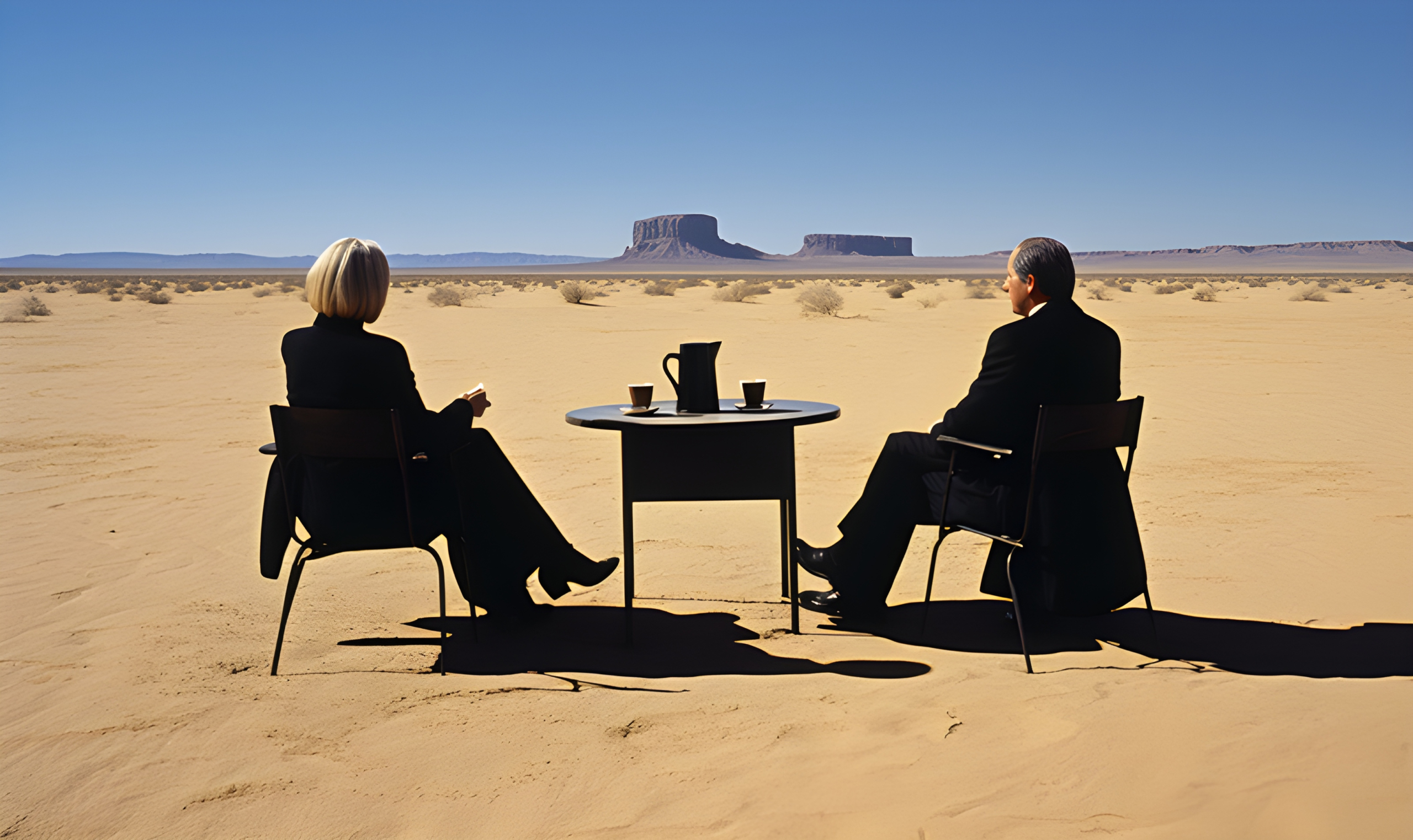 Having dinner in the desert