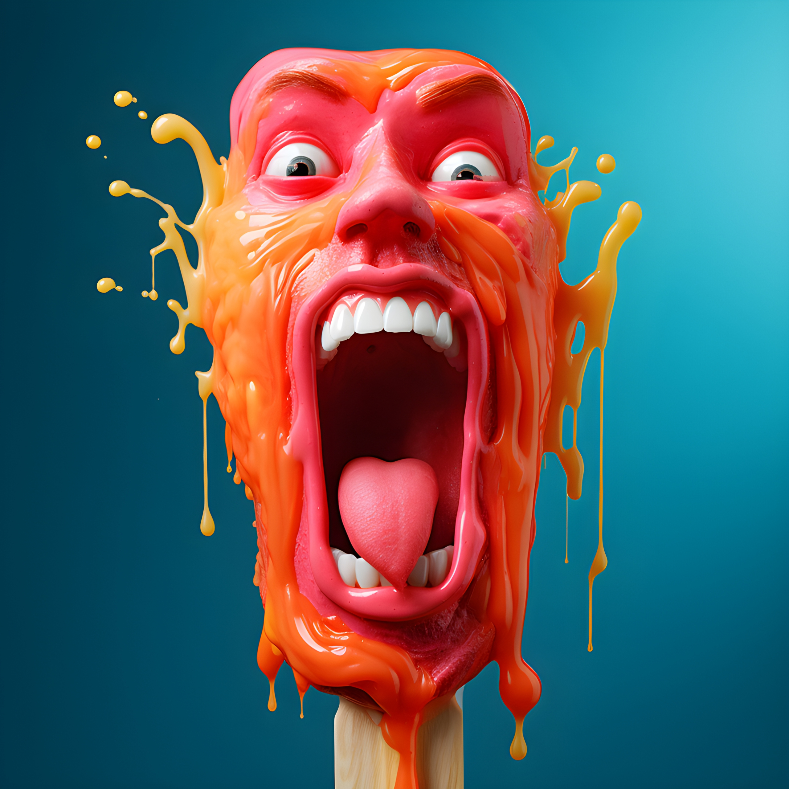 Screaming red ice cream