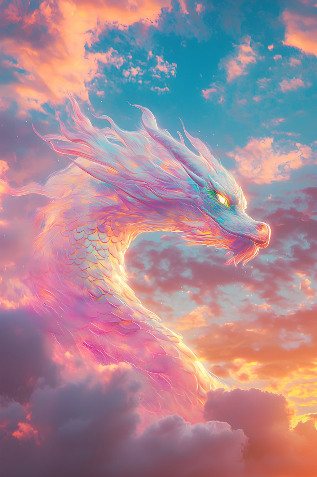 Pastel Dragon in Sunset Sky - Impossible Images - Unique stock images ...