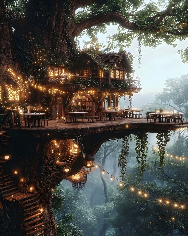 Enchanted Treetop Restaurant - Impossible Images - Unique stock images ...