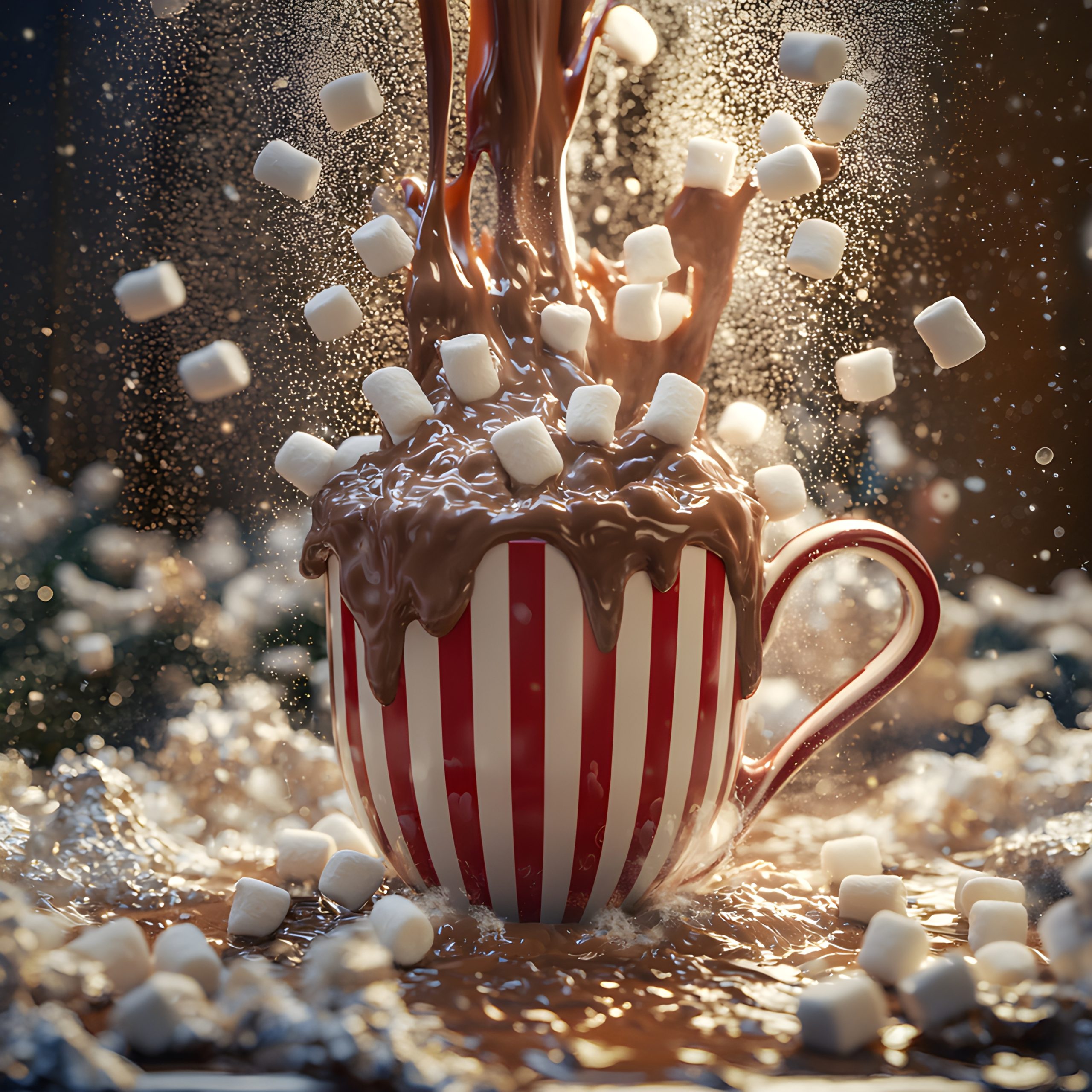 Exploding Marshmallow Hot Chocolate Marshmallow Explosion - Impossible Images - Unique stock ...