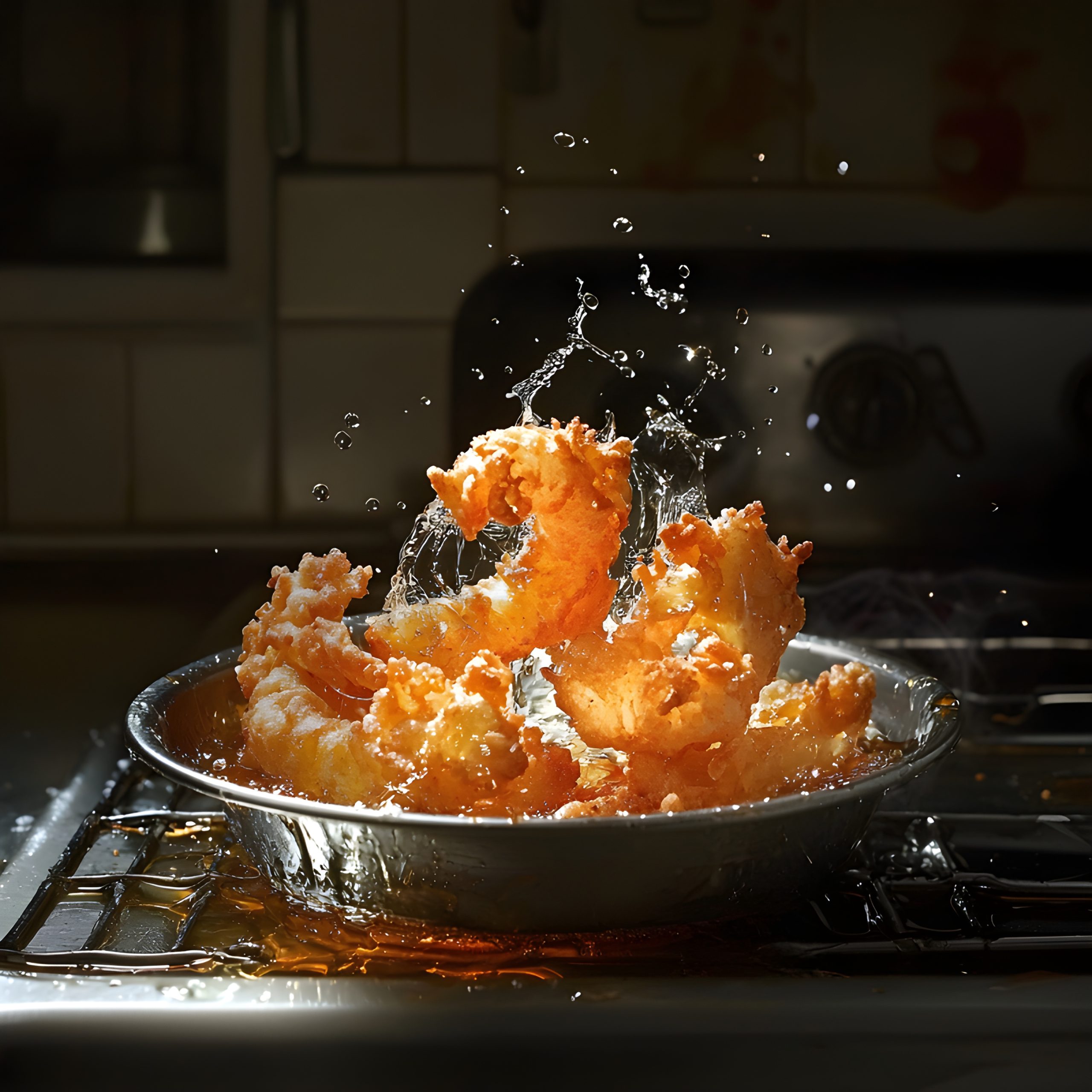 Deep Fried Delights Splashing Oil