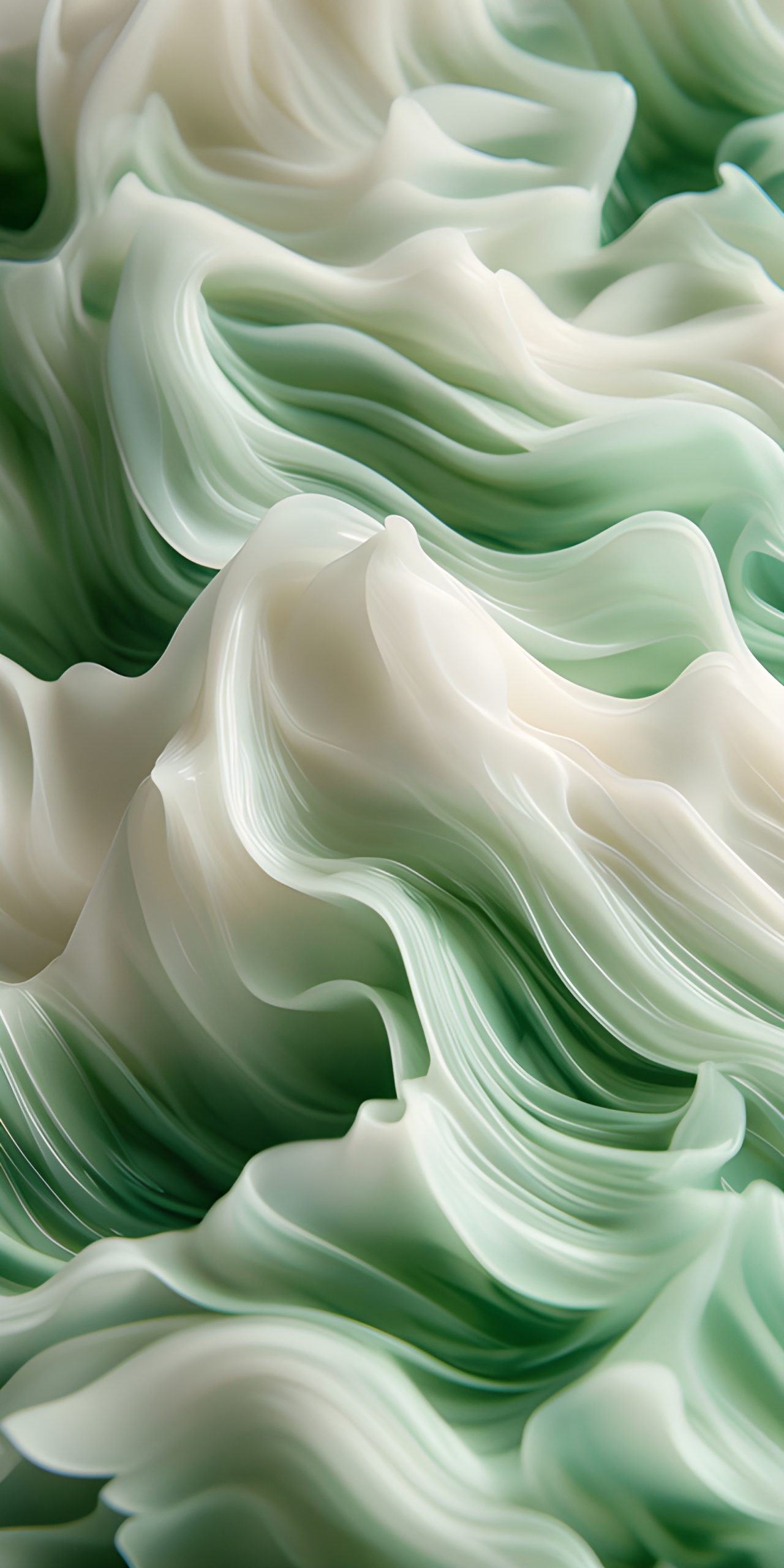 Jade Cream Swirls Abstract