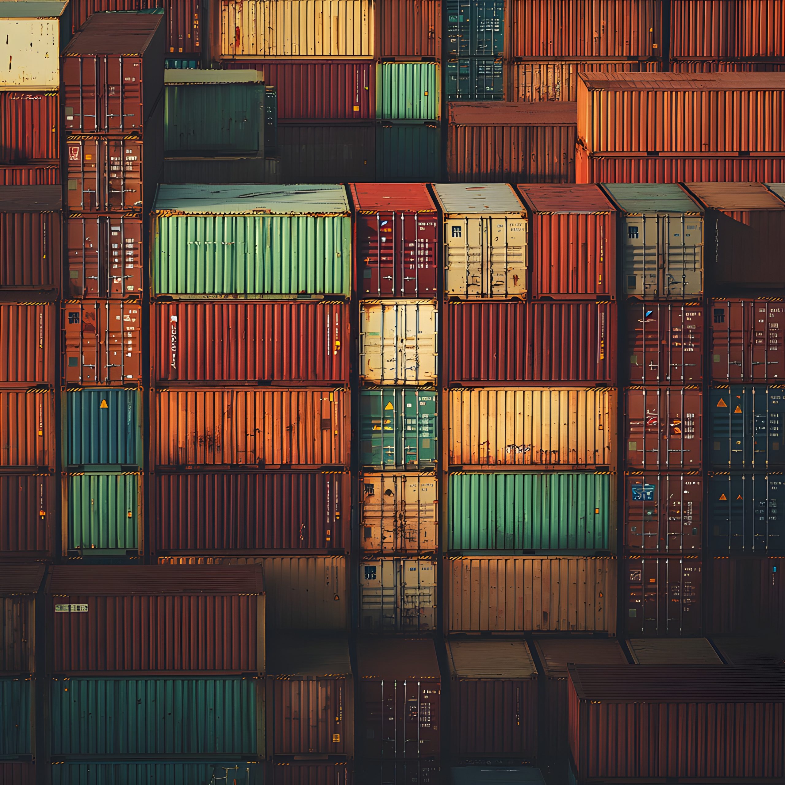 Stacked Cargo Containers