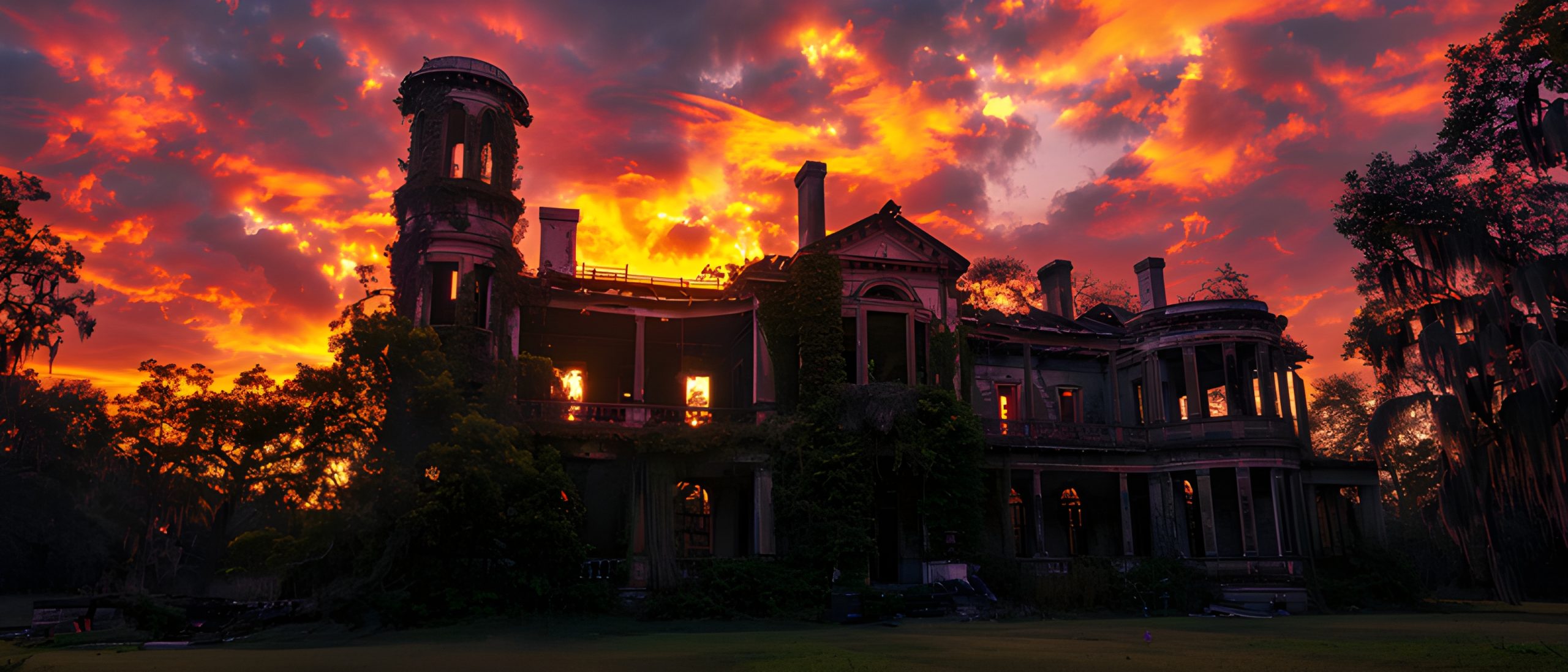Ruined Mansion Sunset Inferno