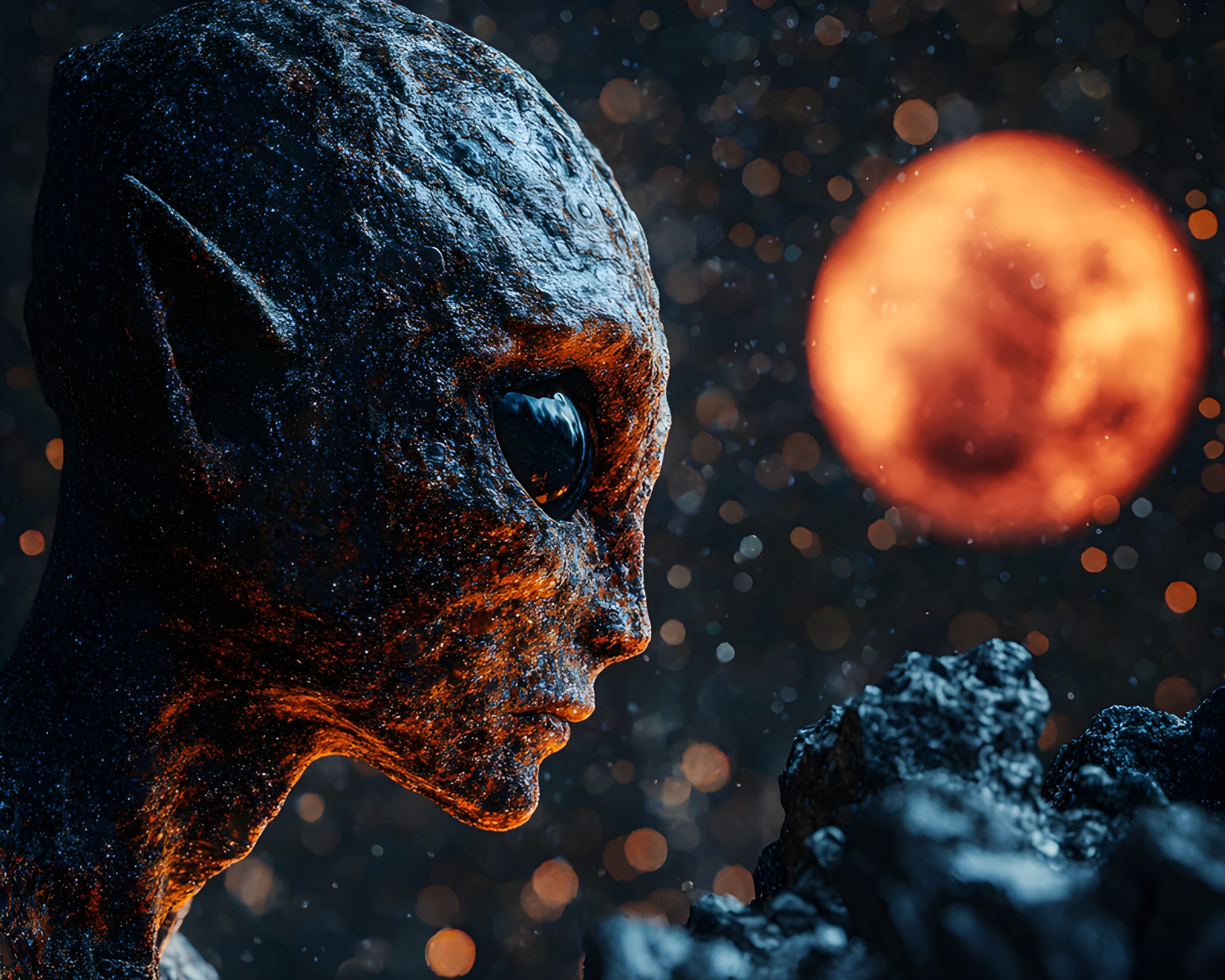 Alien Encounter Near Red Planet