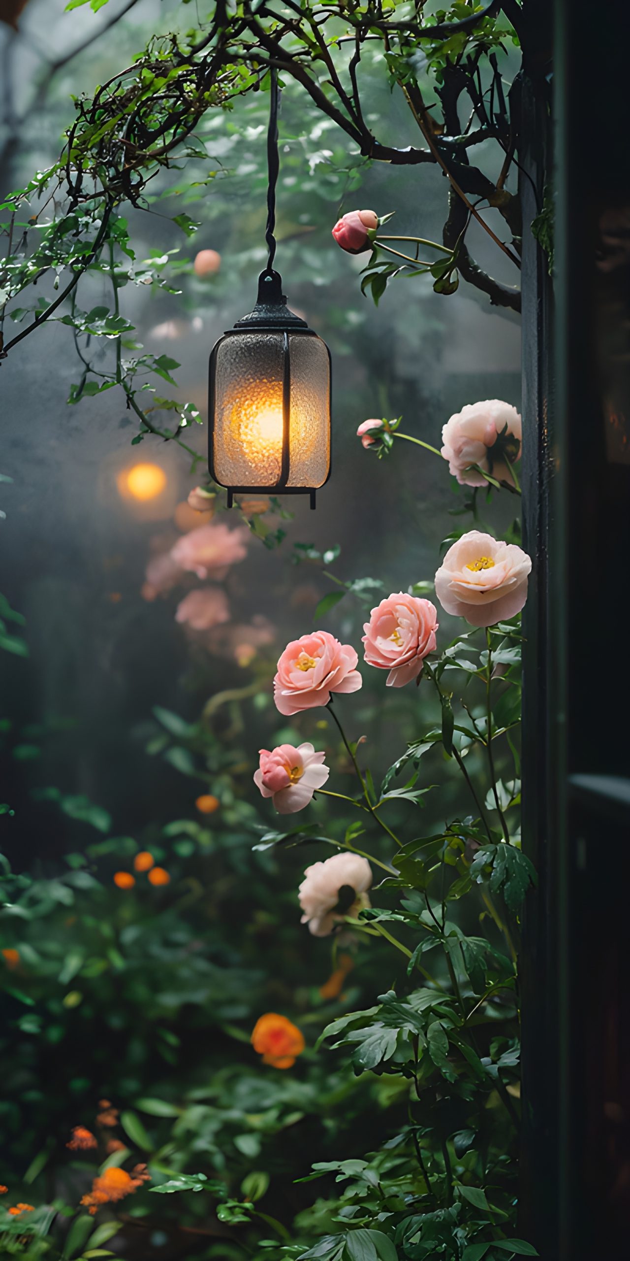 Garden Lantern and Roses