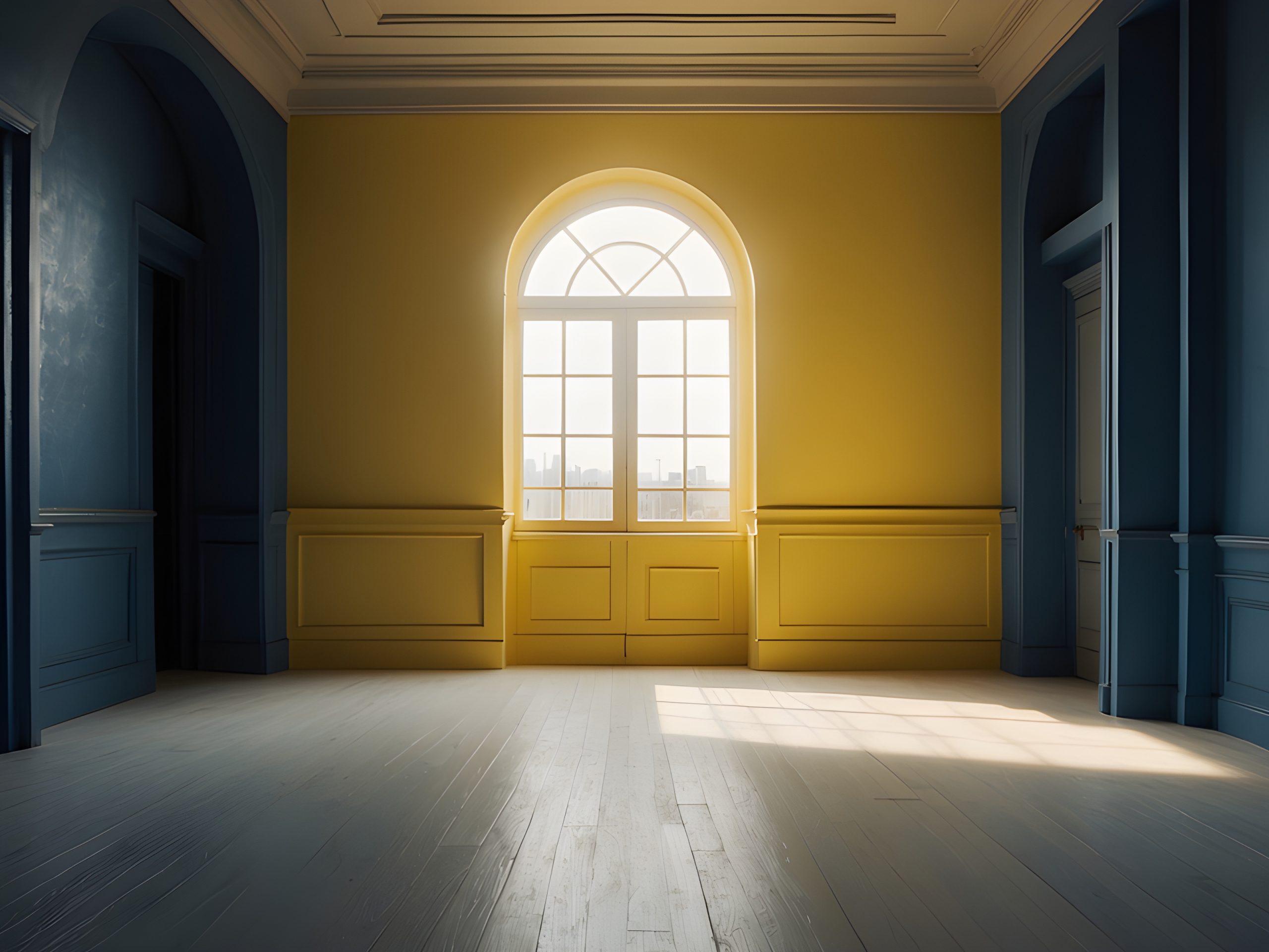 Sunlit Room, Blue & Yellow Walls