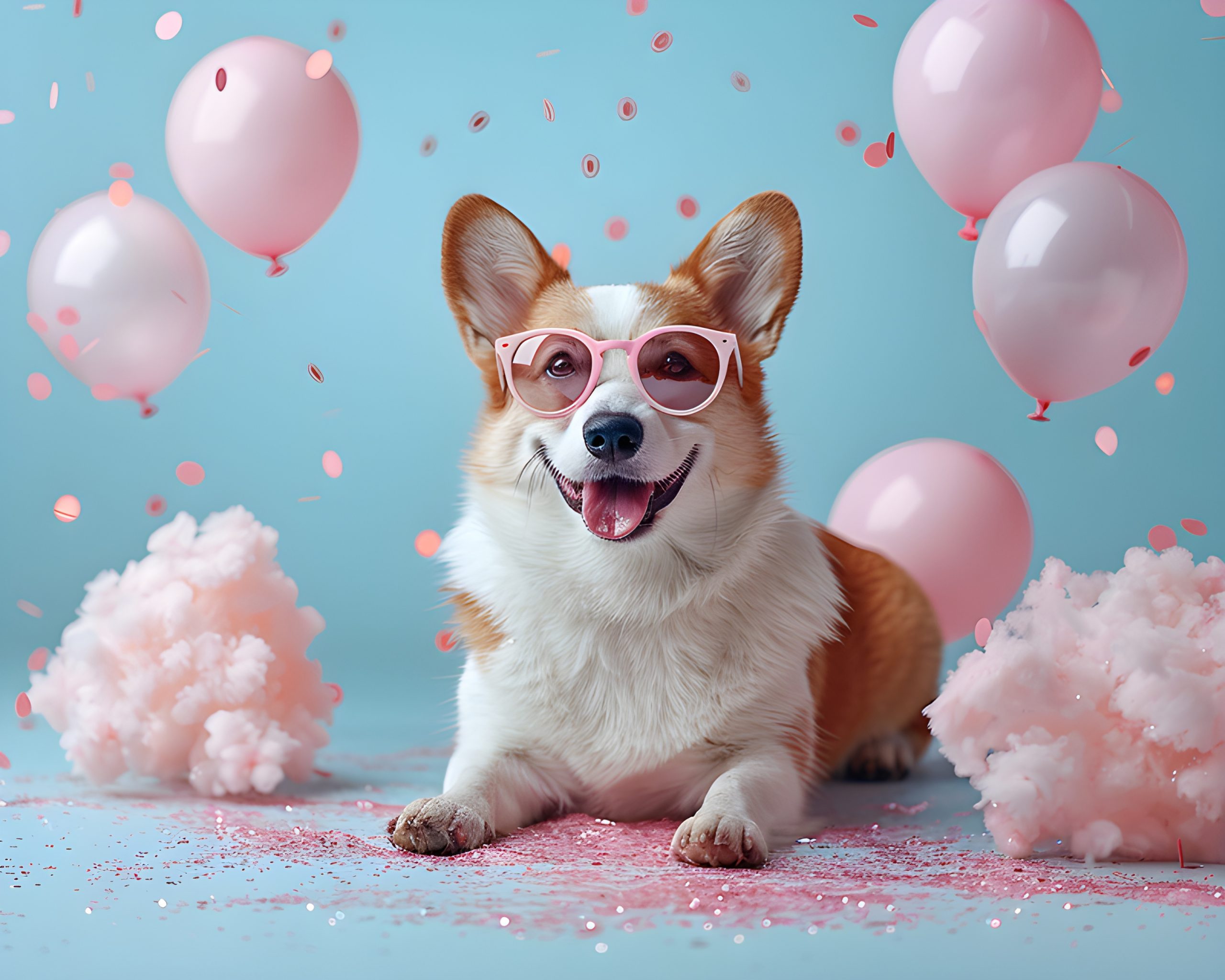 Party Corgi with Sunglasses