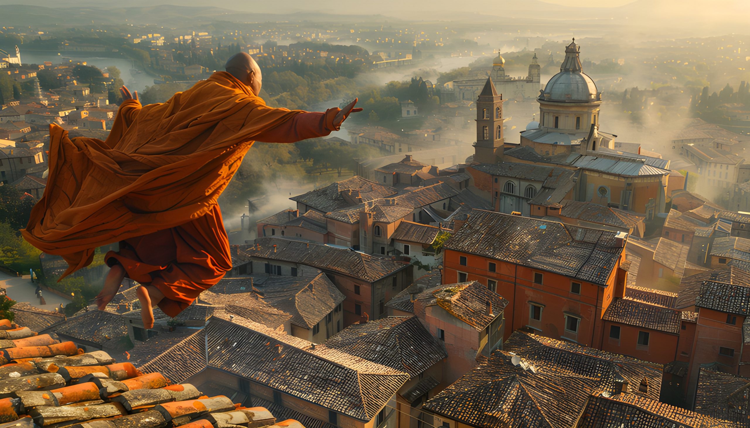 Monk’s Leap of Faith over Italy