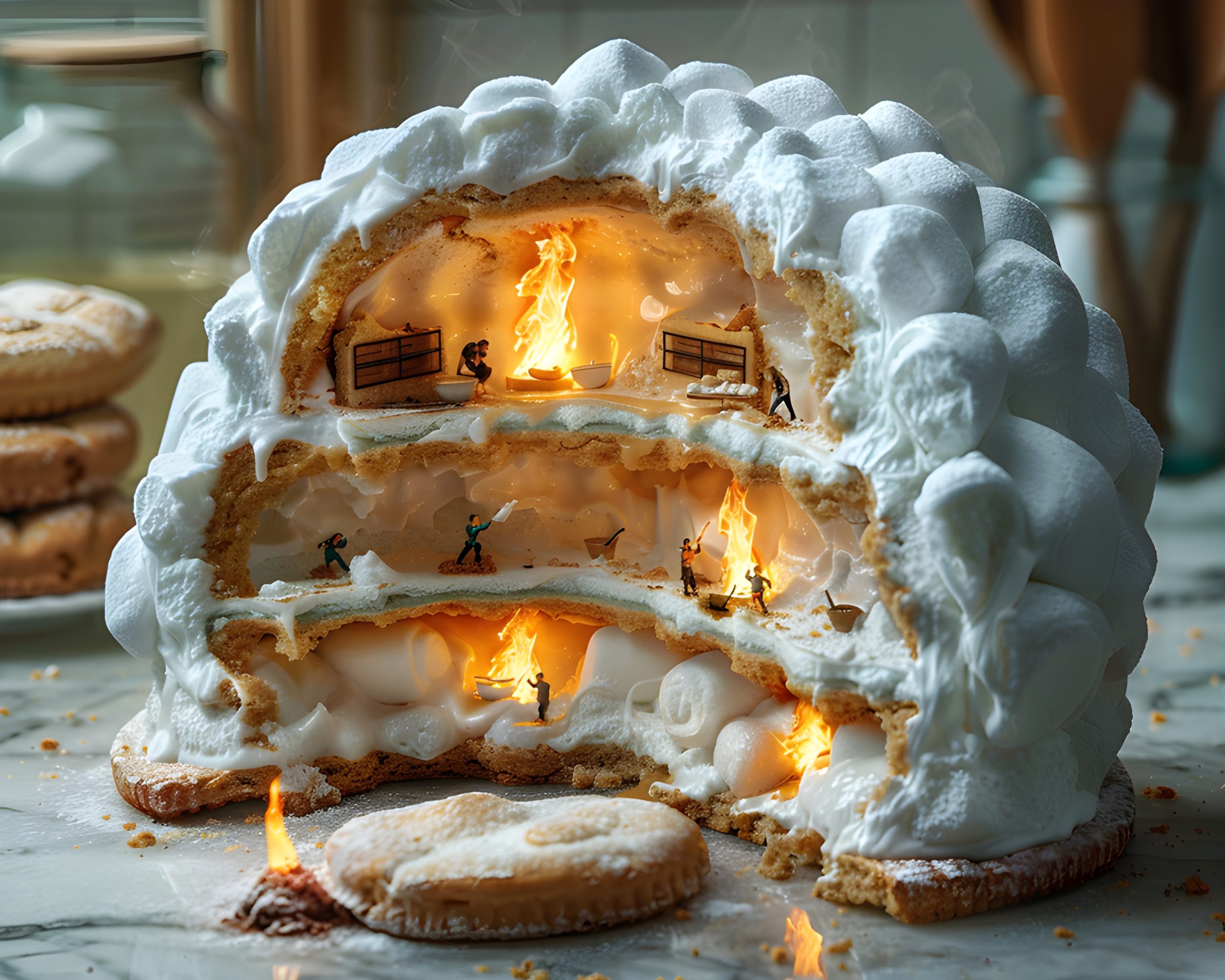 Edible Mountain Village Scene