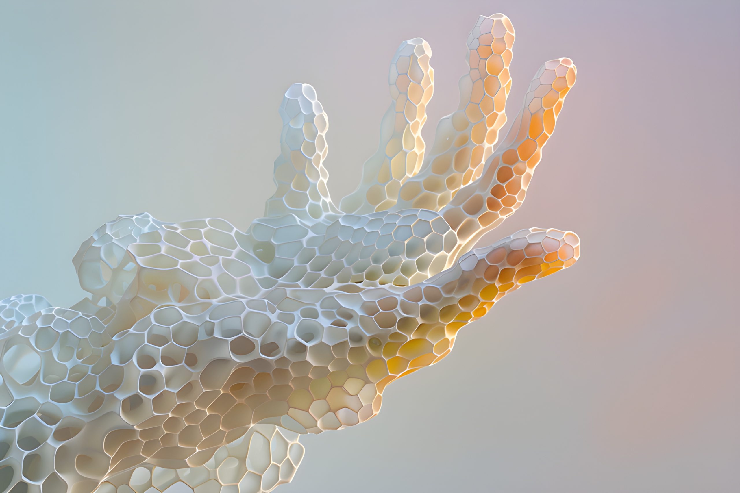 Honeycomb Hand Reaching Up