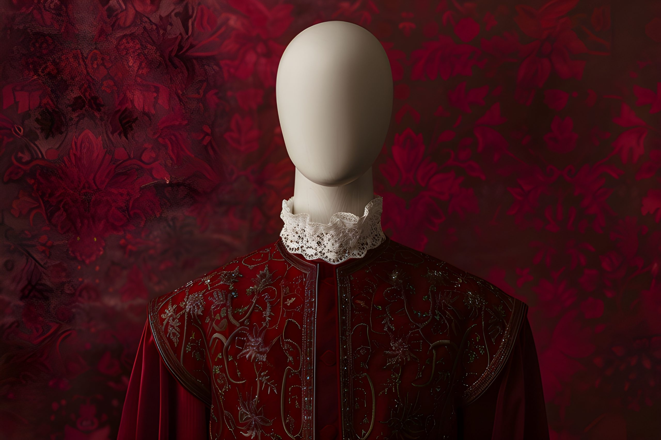 Crimson Embroidered Velvet Jacket