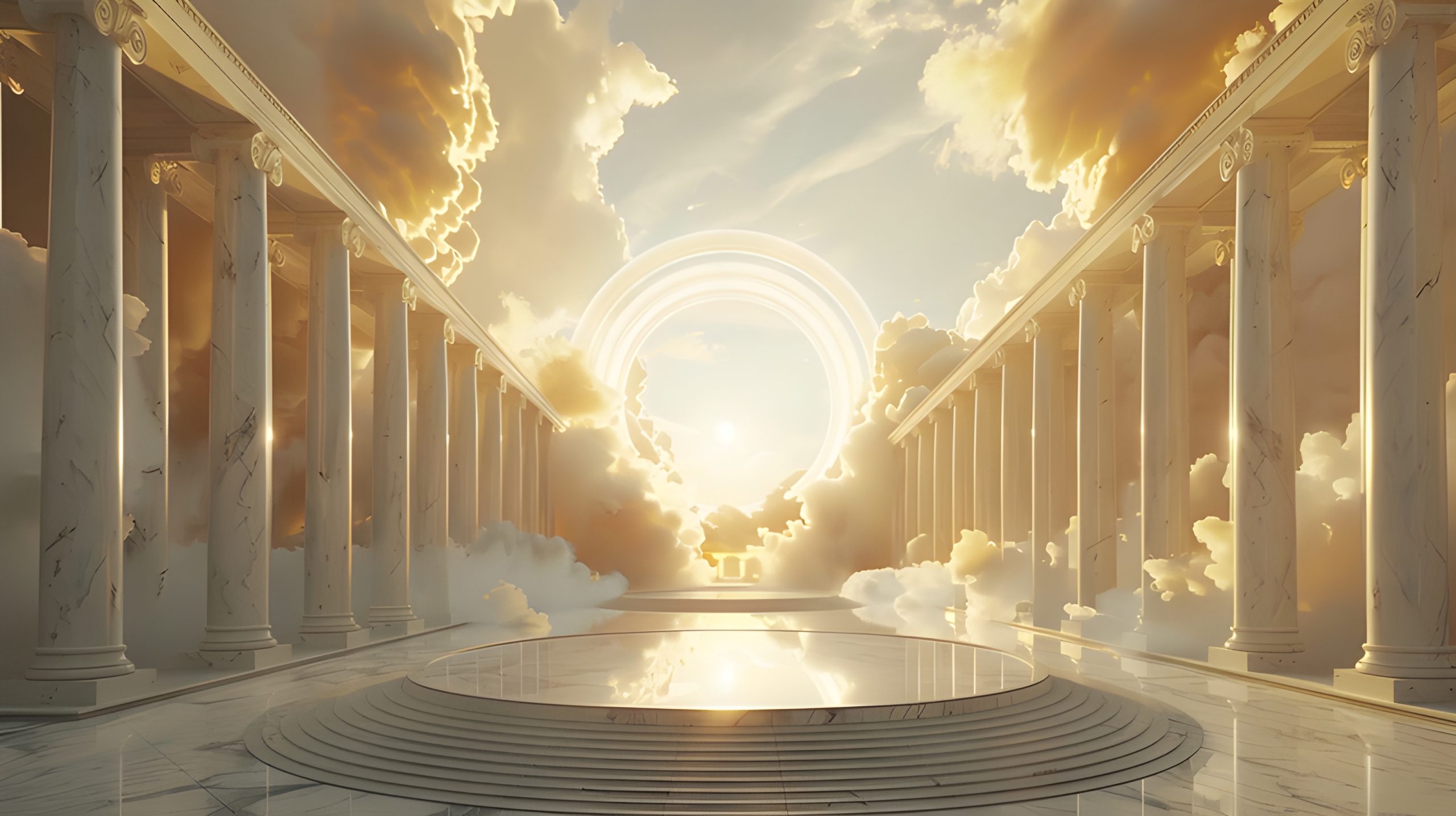 Heavenly Colonnade in Clouds