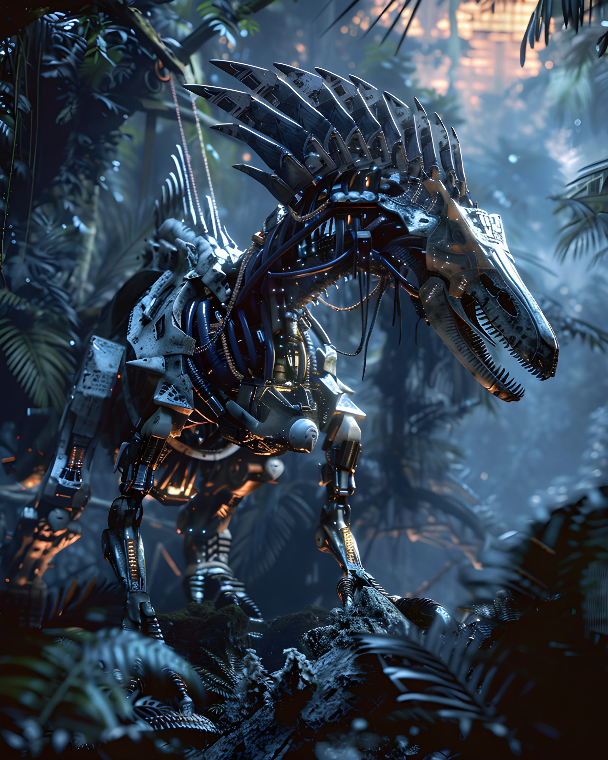 Cybernetic Raptor in Jungle