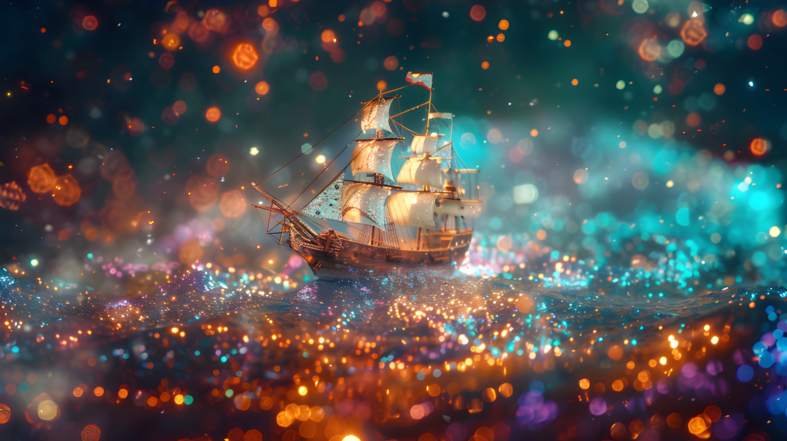 Enchanted Ship at Sea of Lights