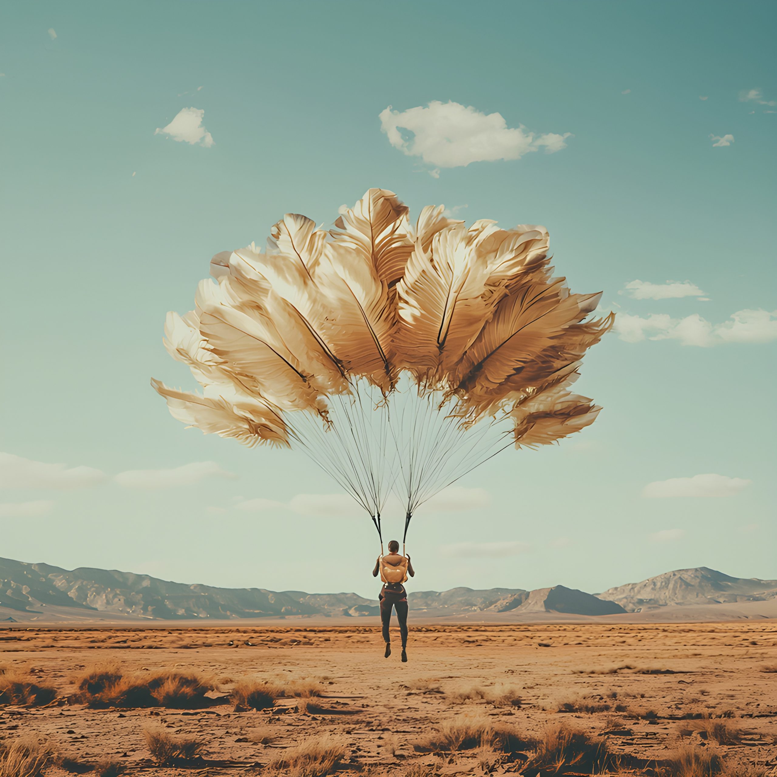 Feather Parachute Descent