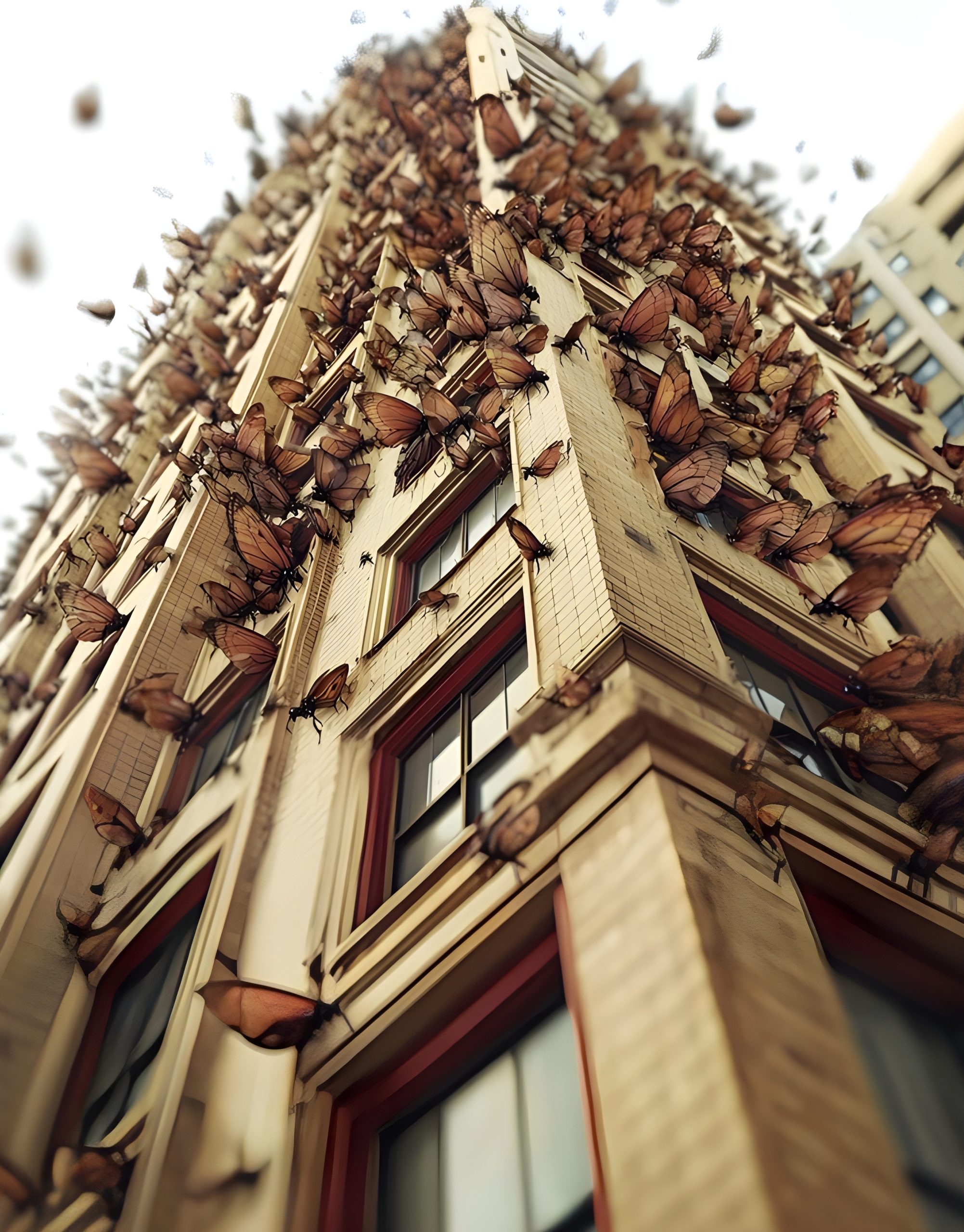 Building Covered in Butterflies