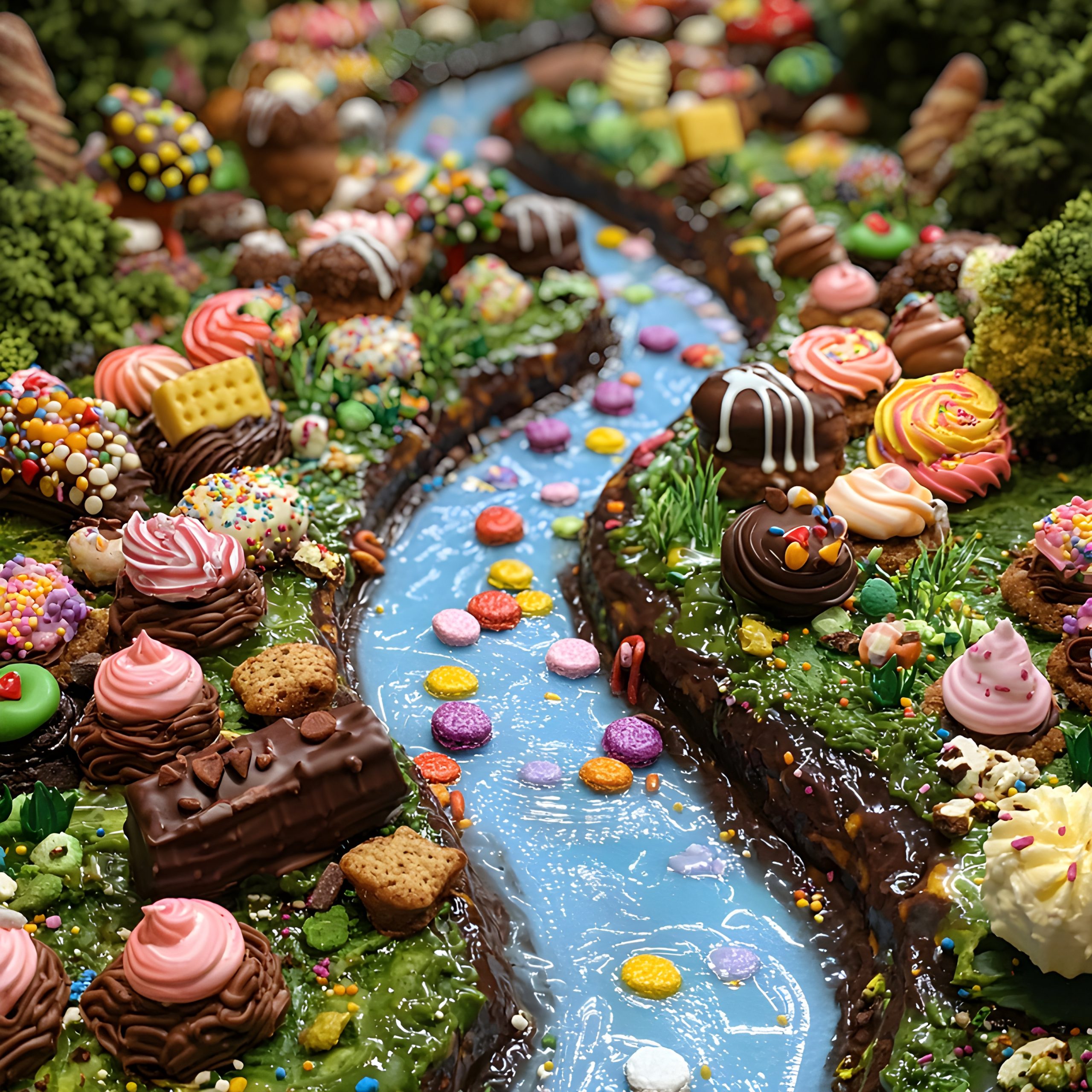 Candy River Cake Landscape