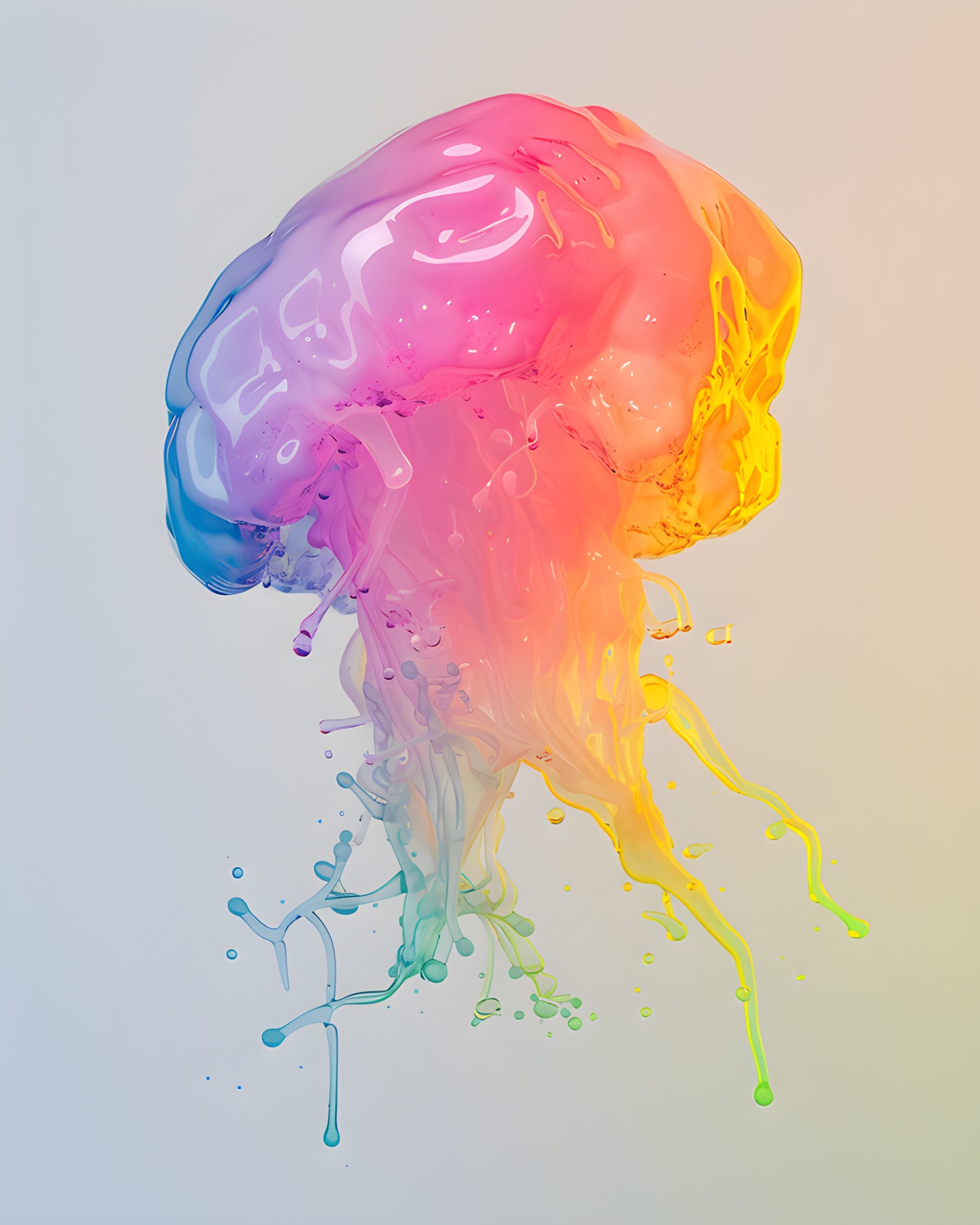 Rainbow Jellyfish Ink Splash