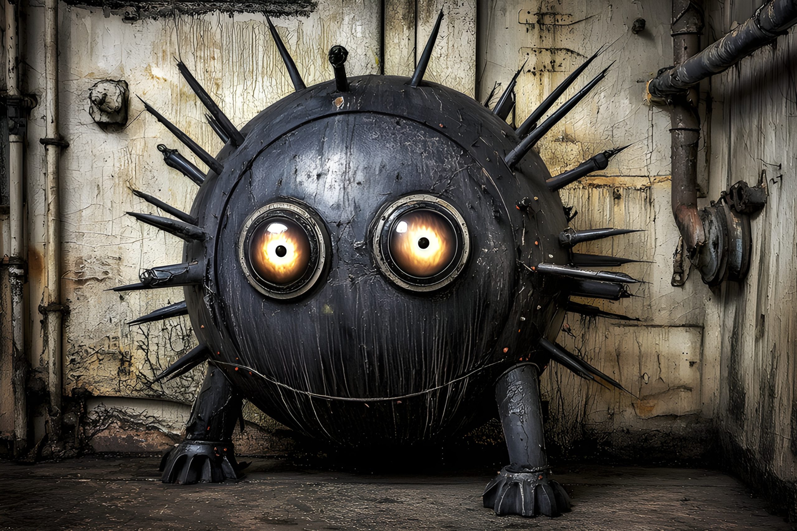 Steampunk Spiky Orb Creature