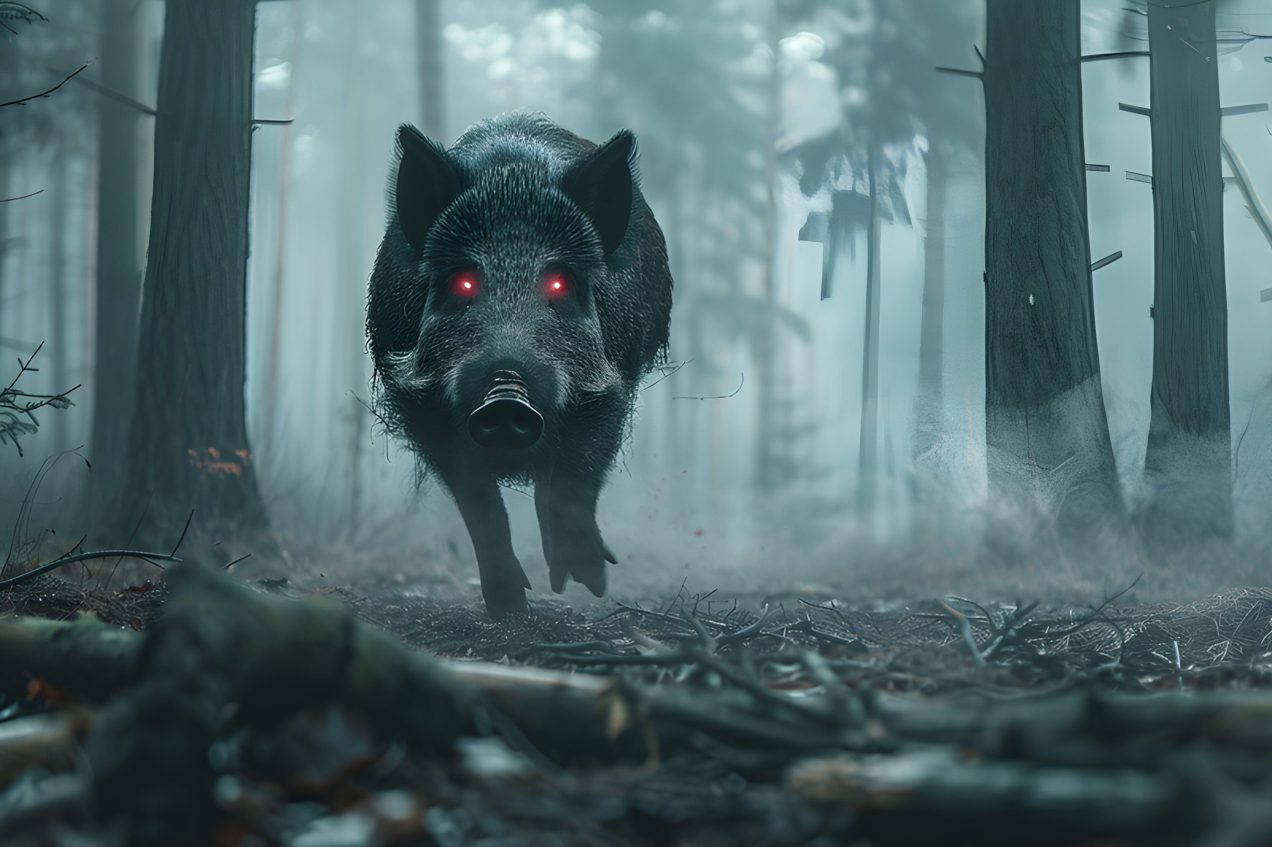 Forest Boar with Glowing Eyes