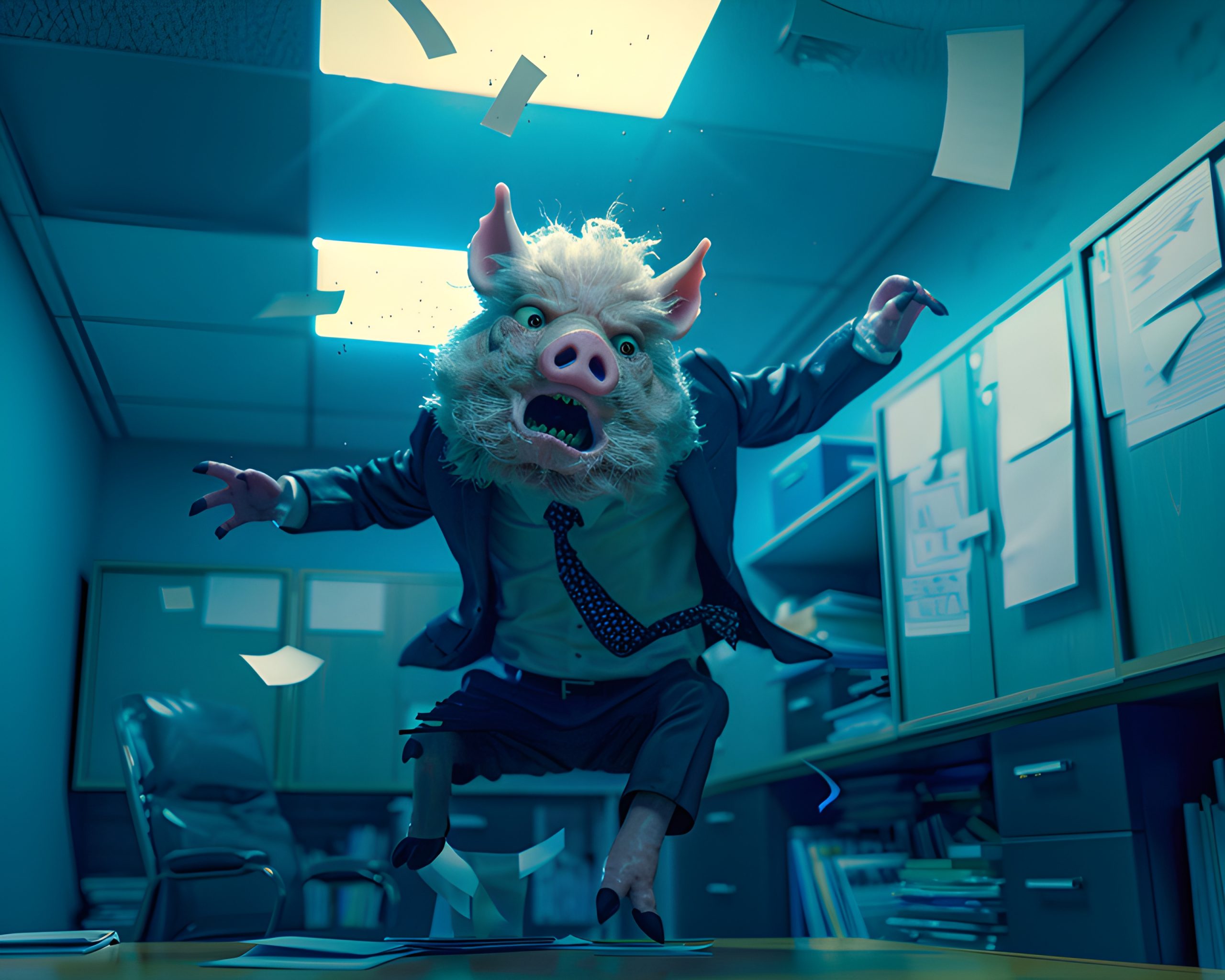 Angry Pig Boss Office Rampage