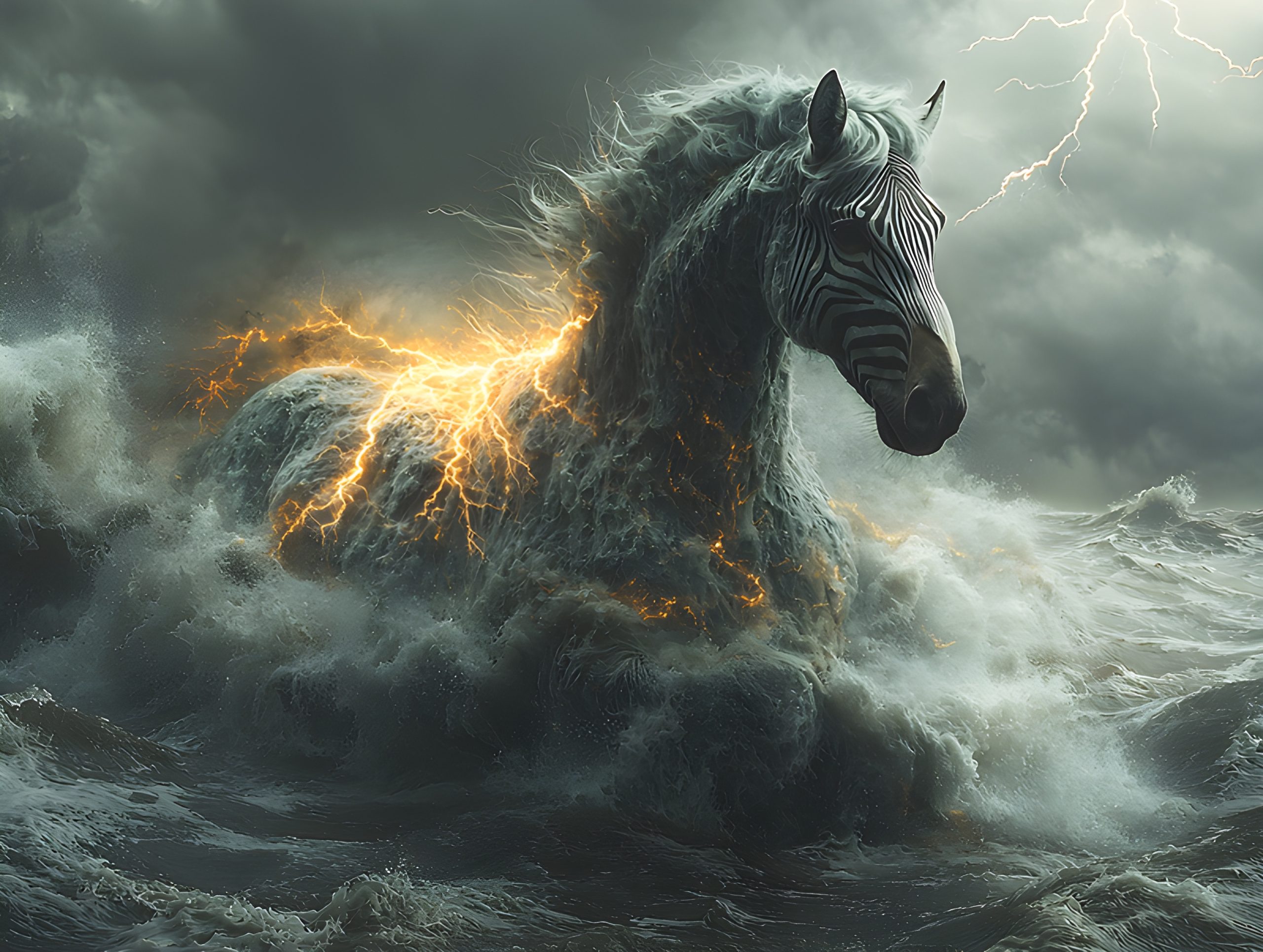 Stormy Zebra Horse of the Sea