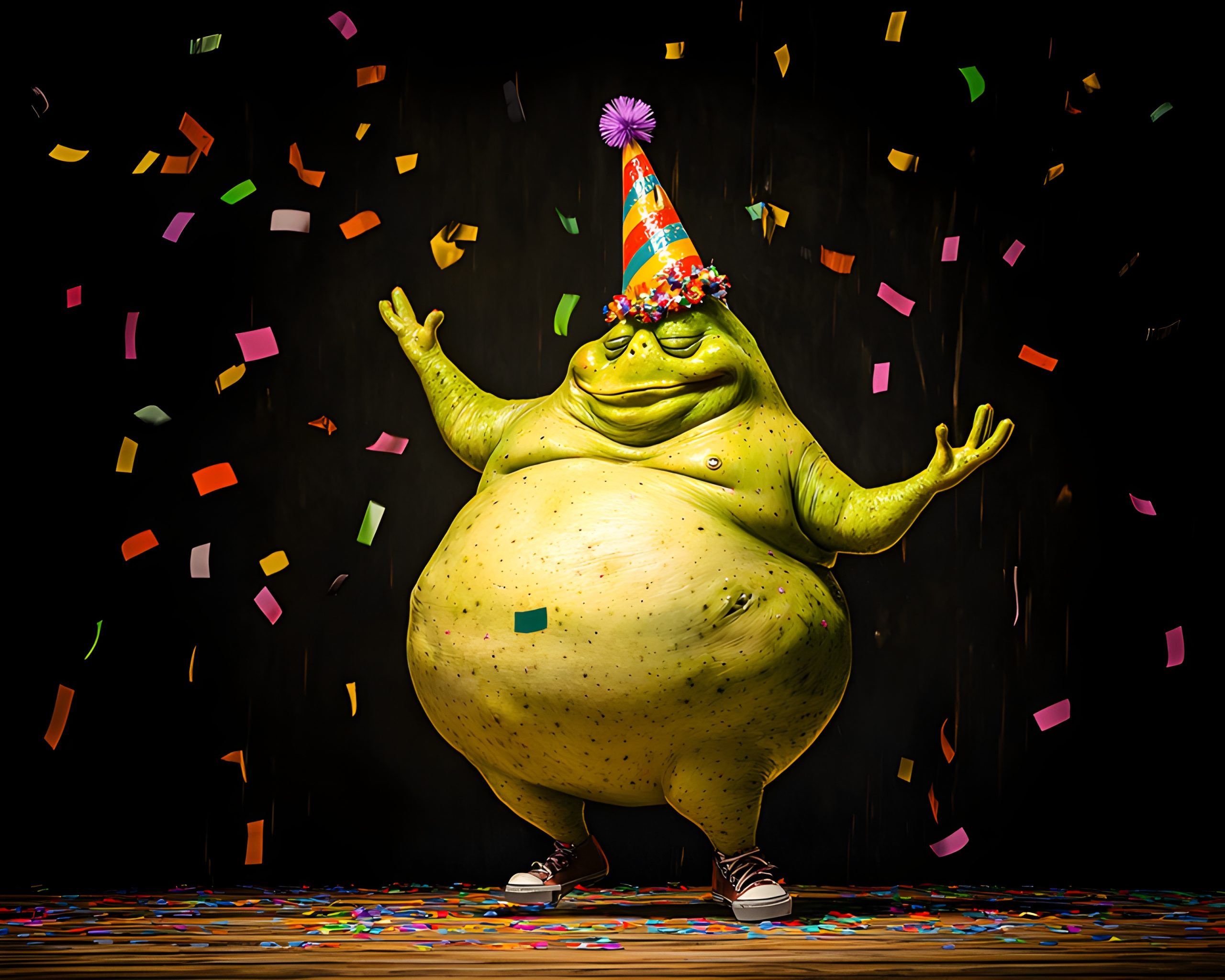 Partying Fat Frog Monster