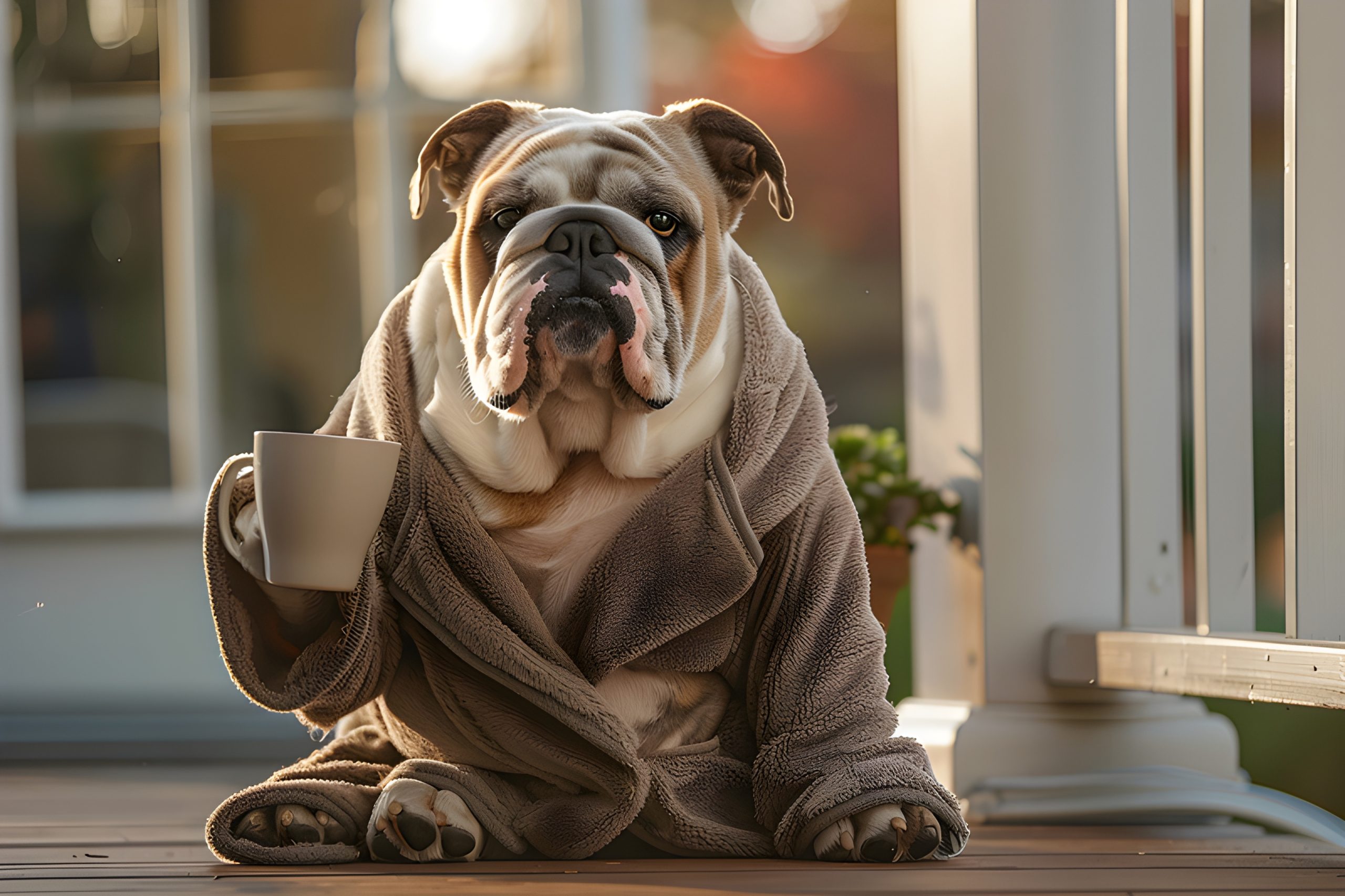 Morning Coffee with My Bulldog