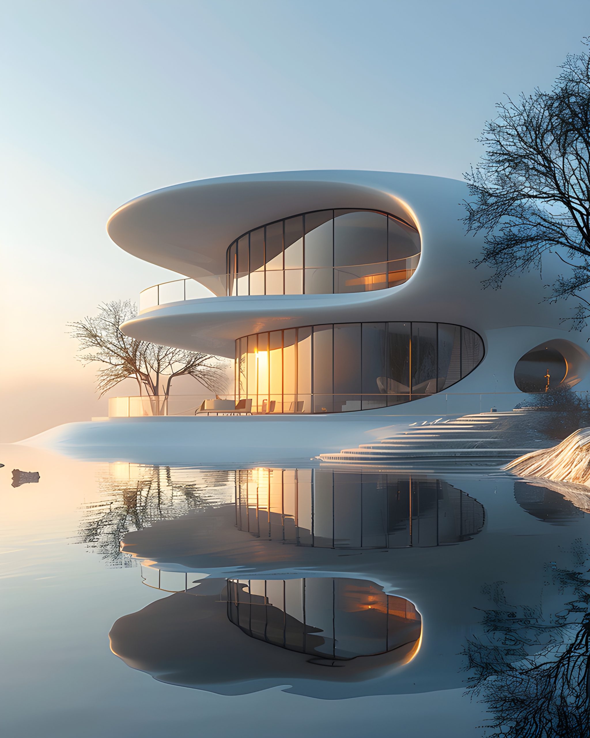 Futuristic Lakeside Villa