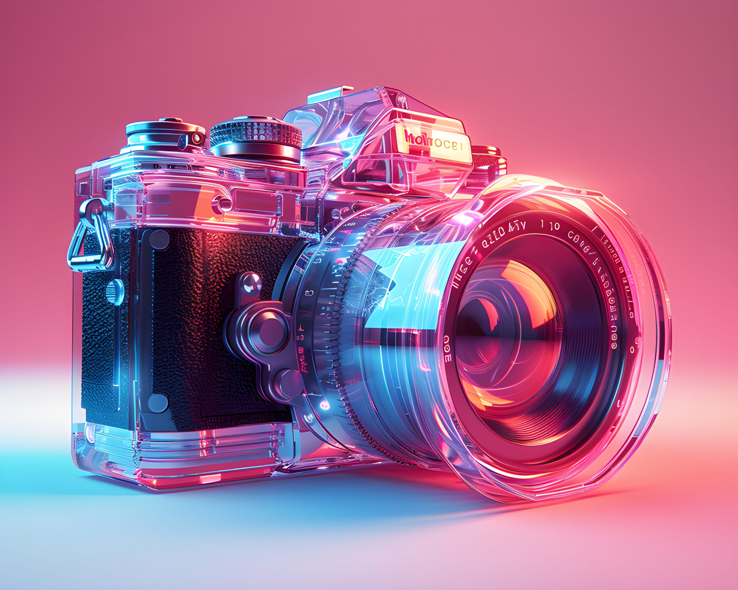 Neon Transparent Camera Lens
