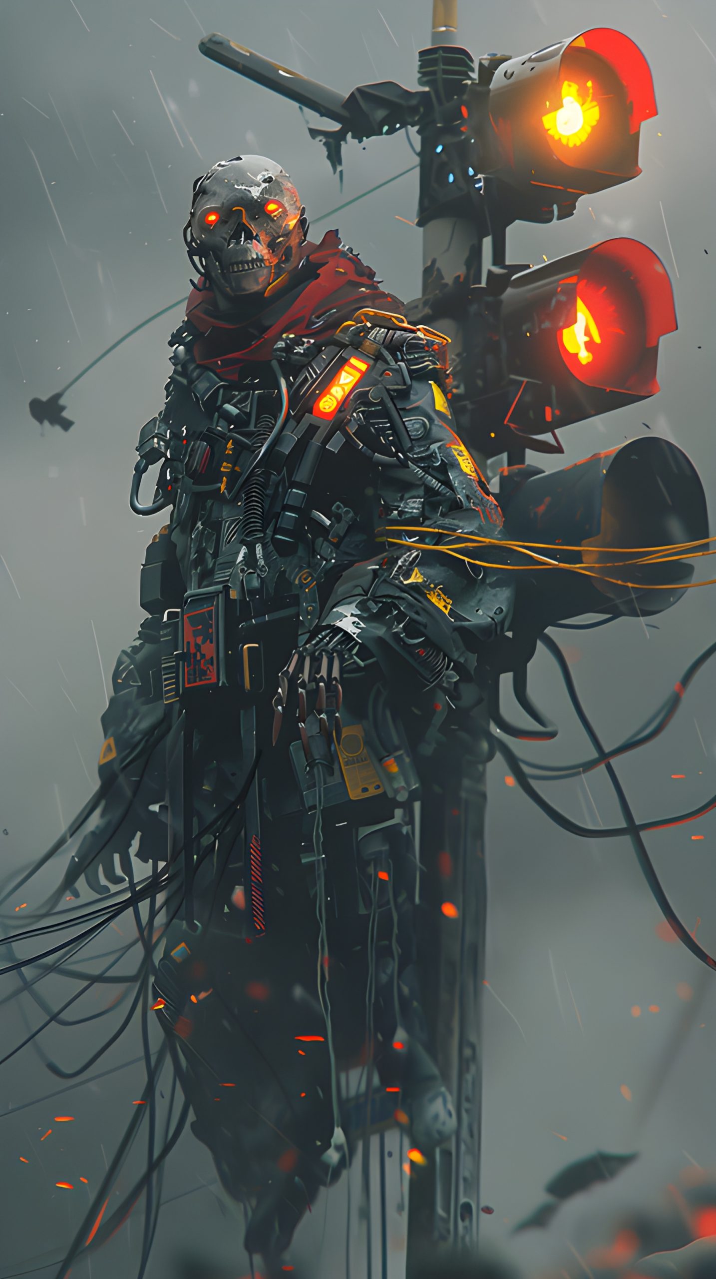 Cyberpunk Skull Sentinel