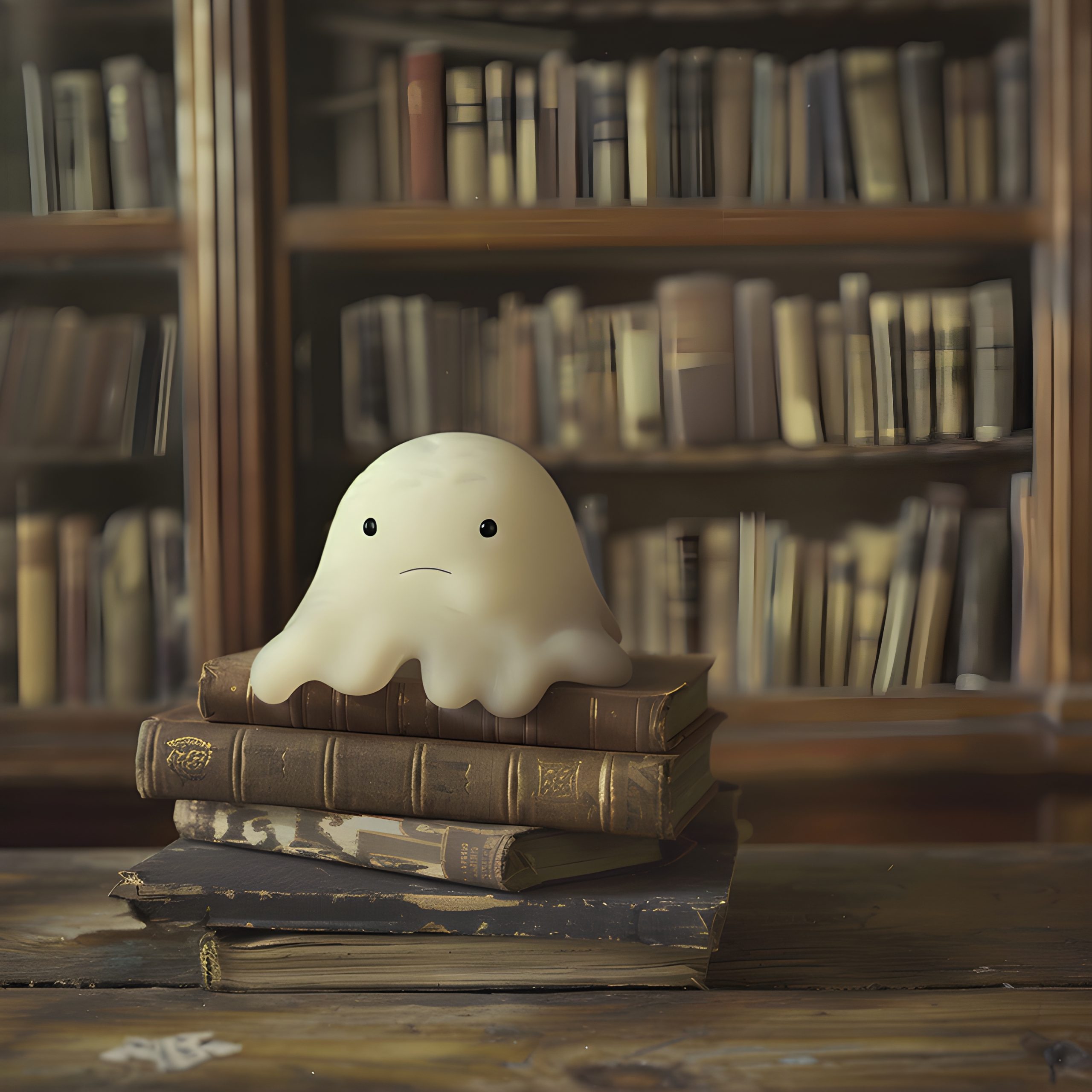 Ghost on a Stack of Books