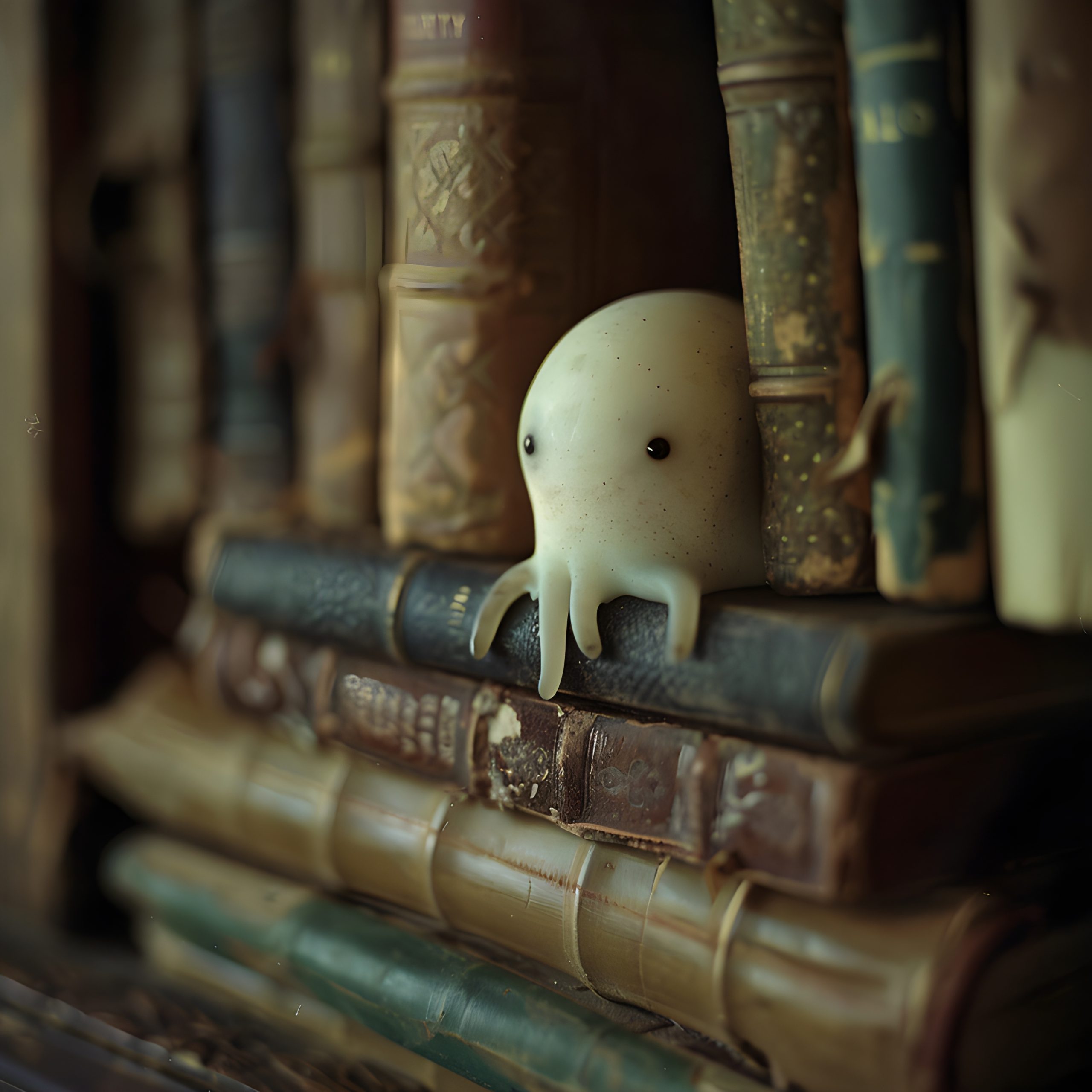 Little Octopus on Old Books