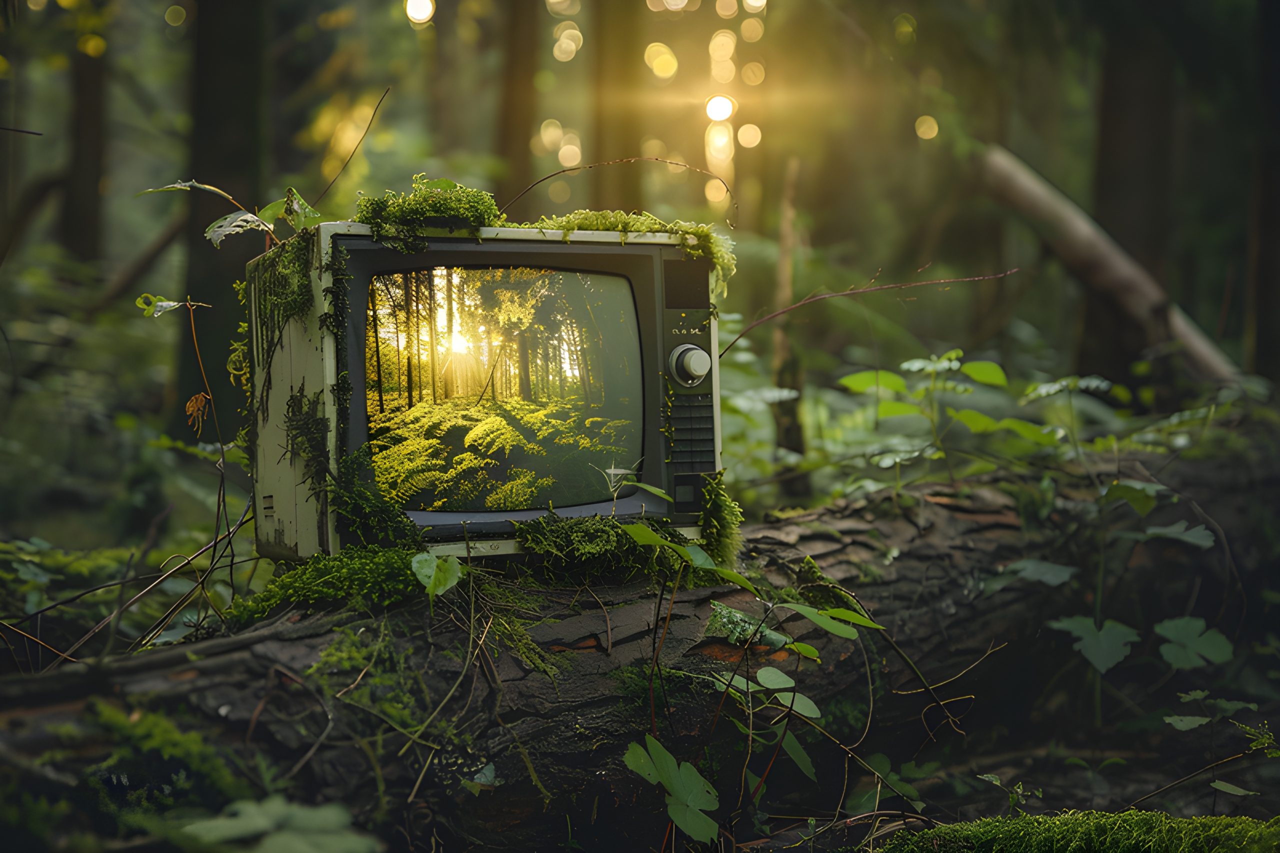 Nature’s TV Screen
Forest’s Old Television
Overgrown TV in Woods