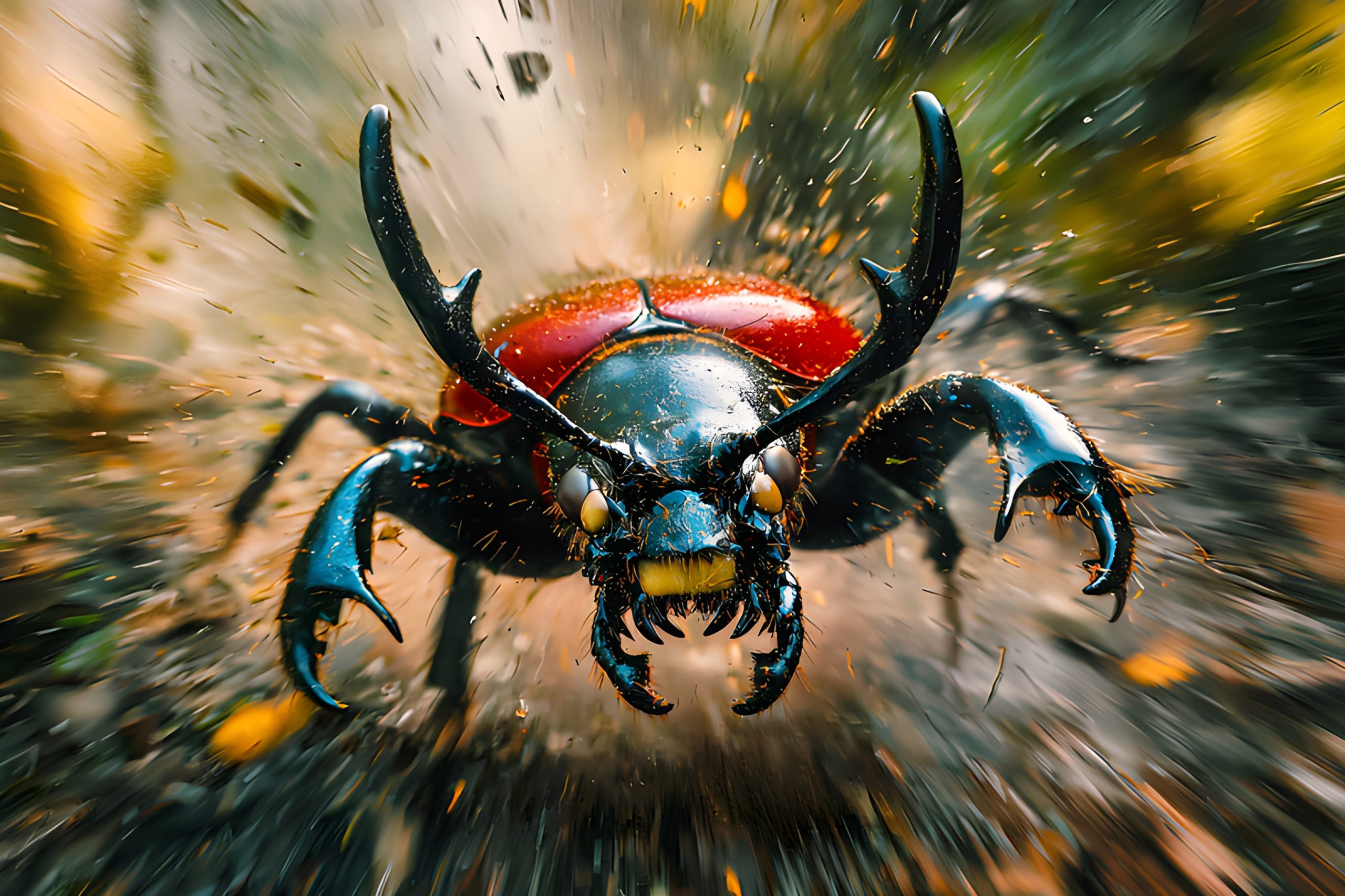 Charging Beetles Fury
Fierce Beetle in Motion
Red Beetle Burst
Beetle Speed Burst