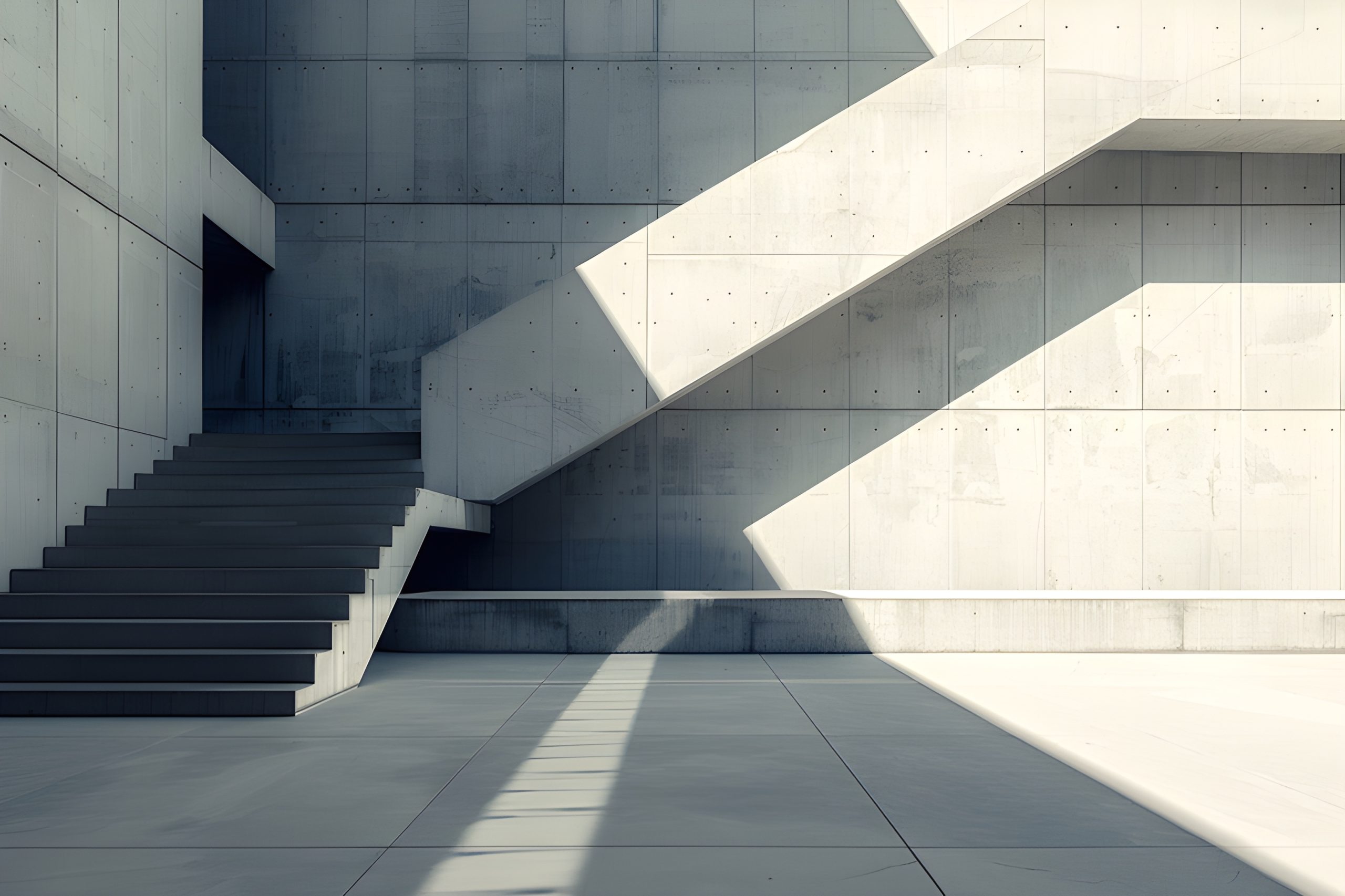 Concrete Staircase Sunlight Architecture