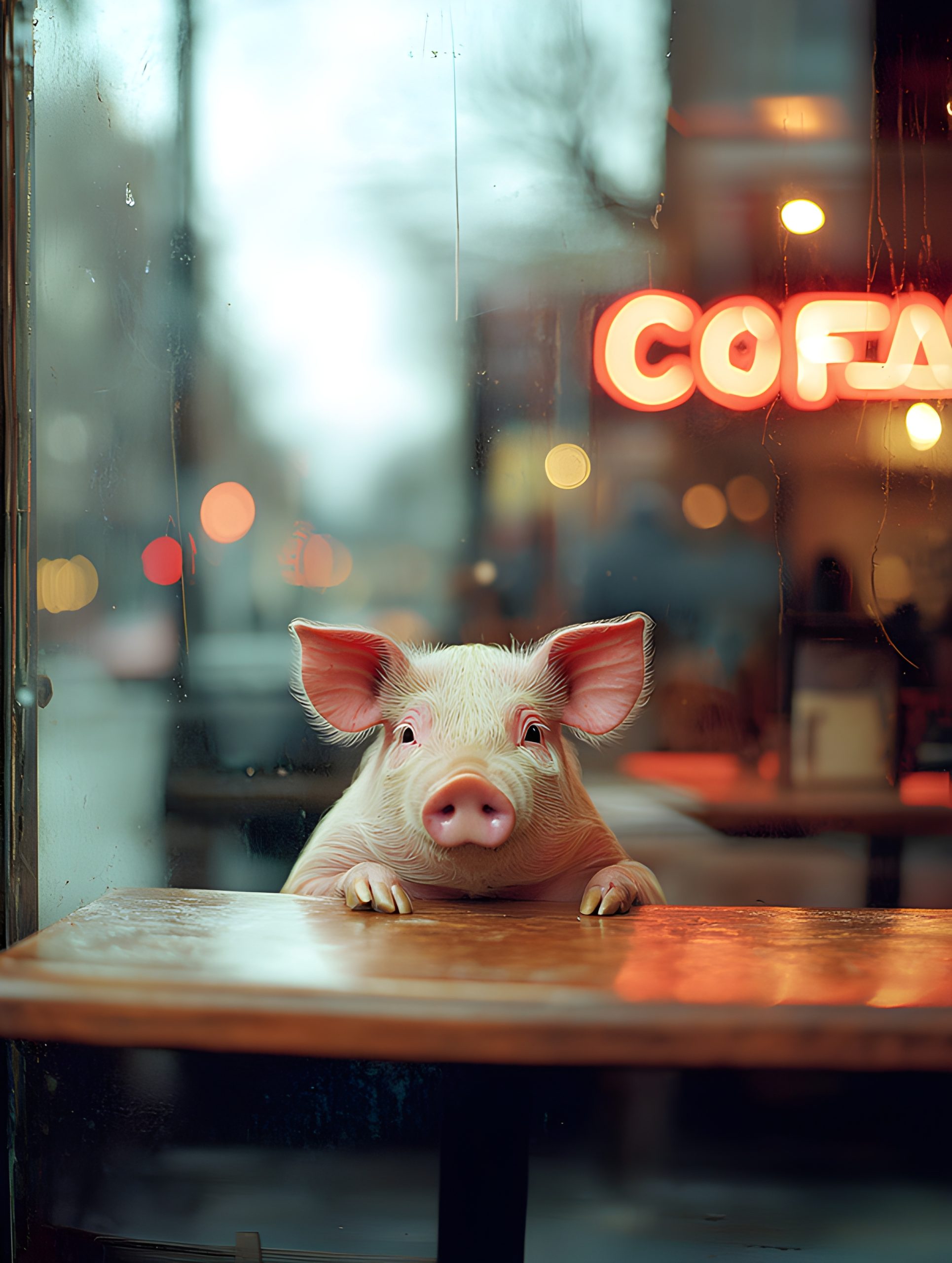 Pig at the Coffee Shop